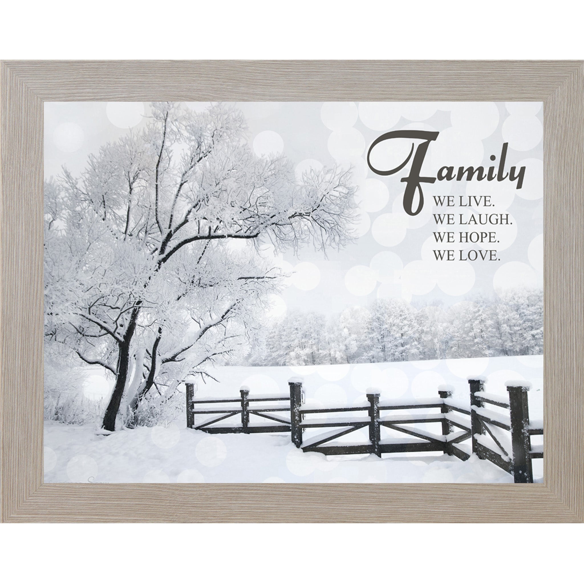 Family – We Live, We Laugh, We Hope, We Love – Framed Winter Family Wall Art (SSA099)