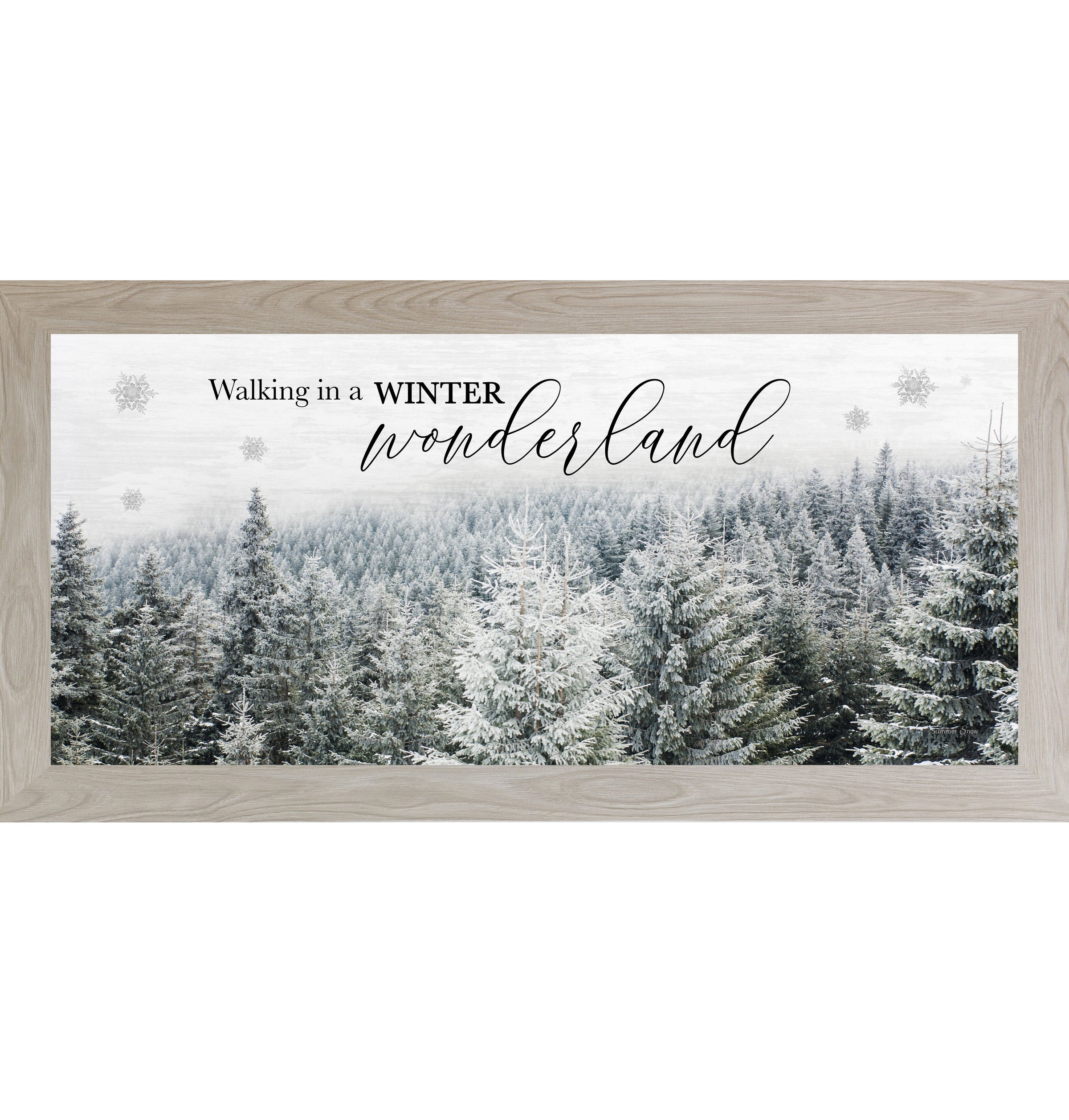 Walking in a Winter Wonderland – Snowy Evergreen Forest Framed Wall Art | Winter Decor (SS1363)