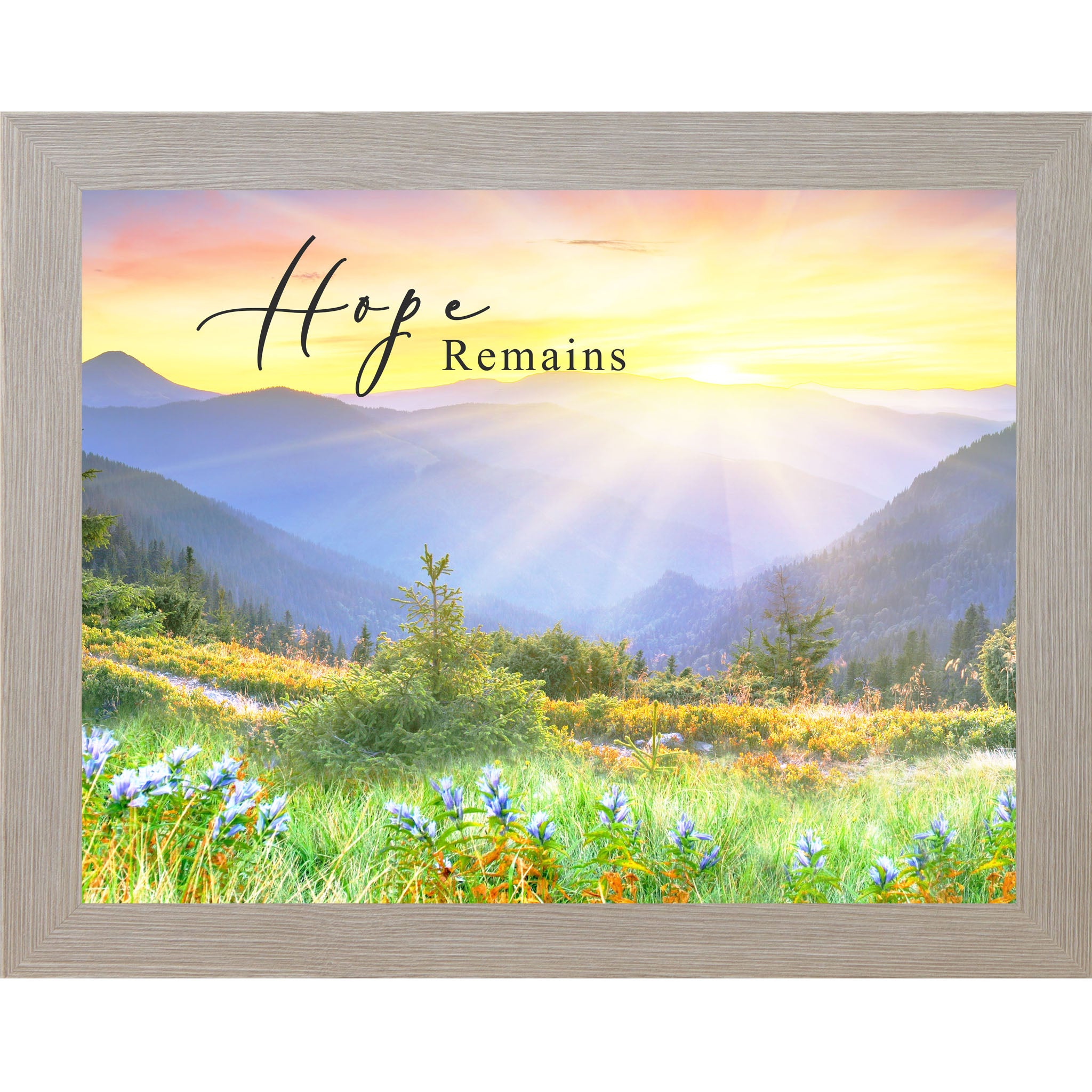 Hope Remains – Framed Mountain Landscape Wall Art | Encouraging Nature Decor by Summer Snow | SN398