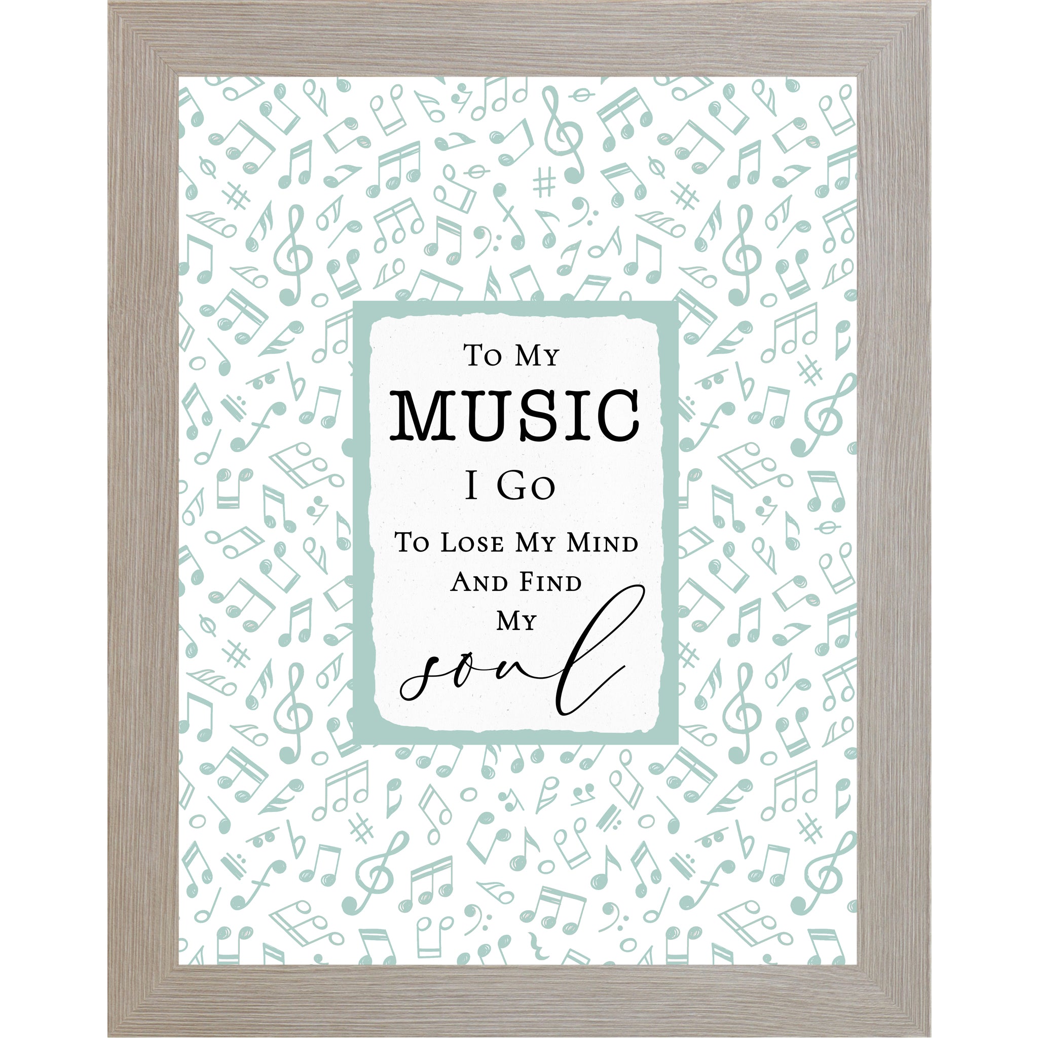 Monte Carlo color frame music quote wall art framed decor to my music i go to lose my mind and find my soul musical notes background inspirational music room wall decor framed artwork