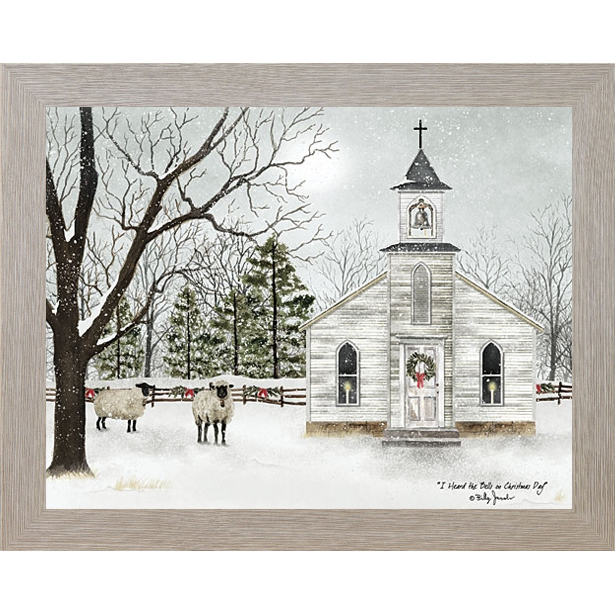 I Heard the Bells on Christmas Day – Christmas Church Framed Wall Art by Billy Jacobs (BJ1098) - Summer Snow Art