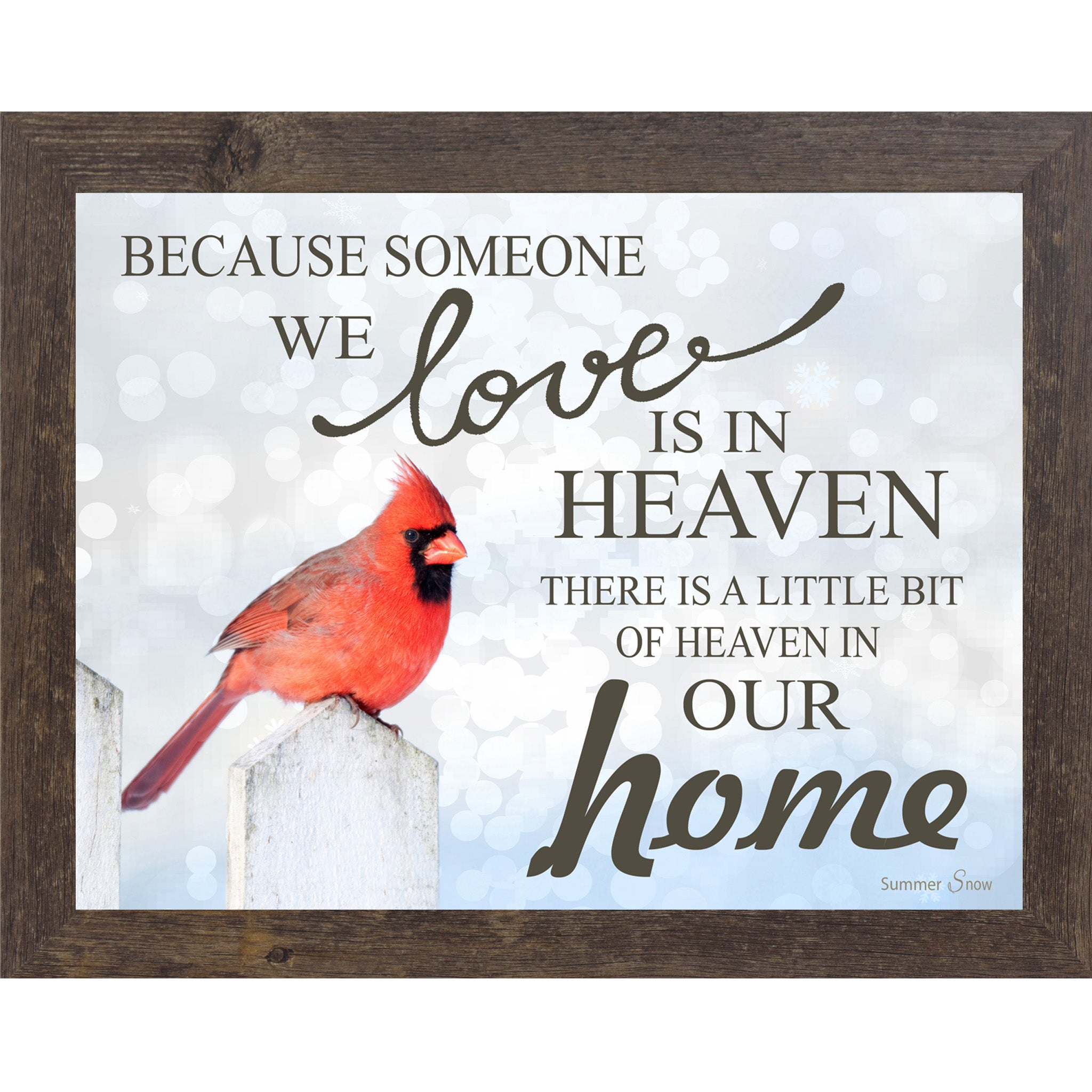 Because Someone We Love Is in Heaven – Cardinal Sympathy Framed Wall Art | Remembrance Decor (SS9719)