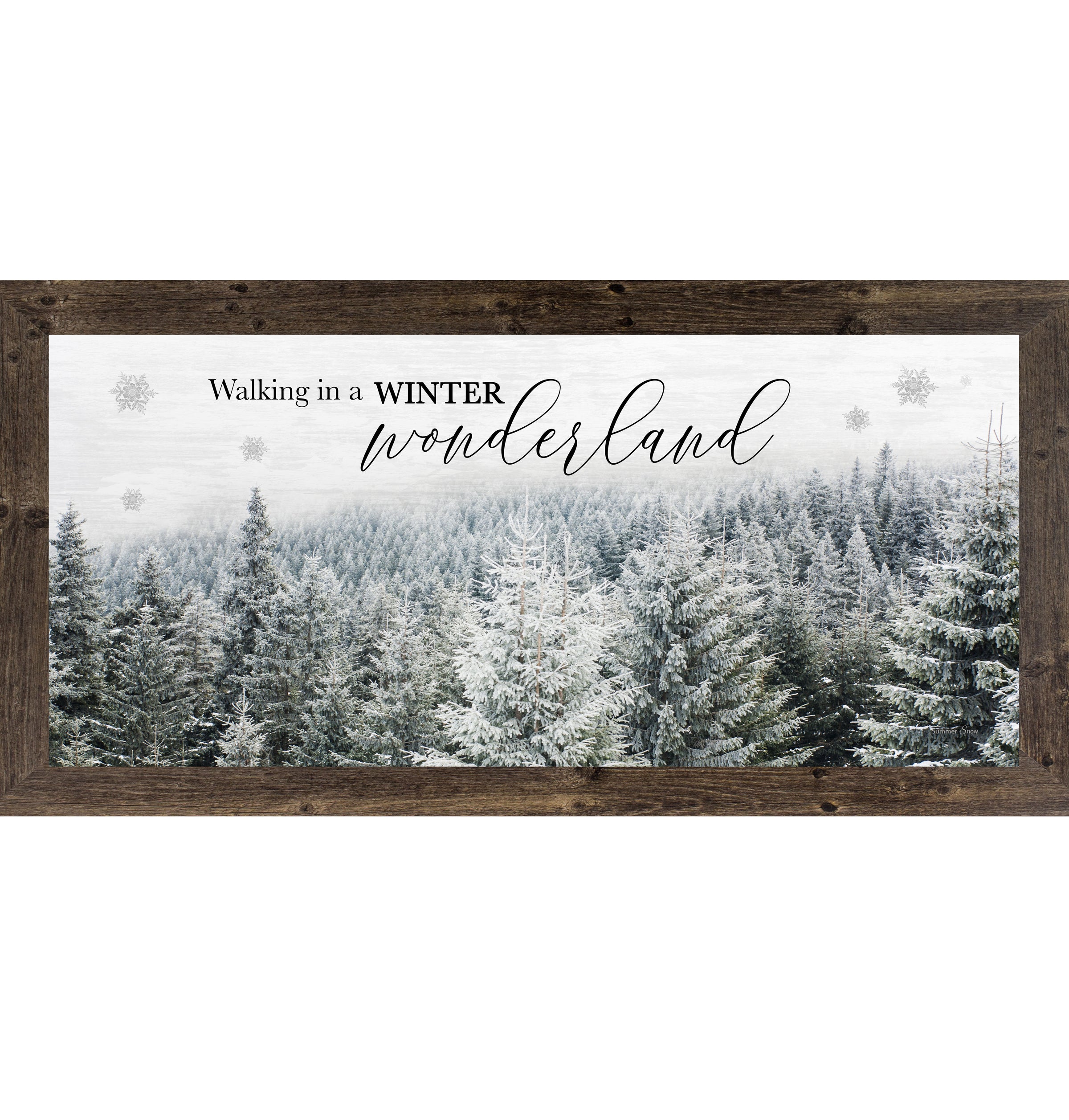 Walking in a Winter Wonderland – Snowy Evergreen Forest Framed Wall Art | Winter Decor (SS1363)