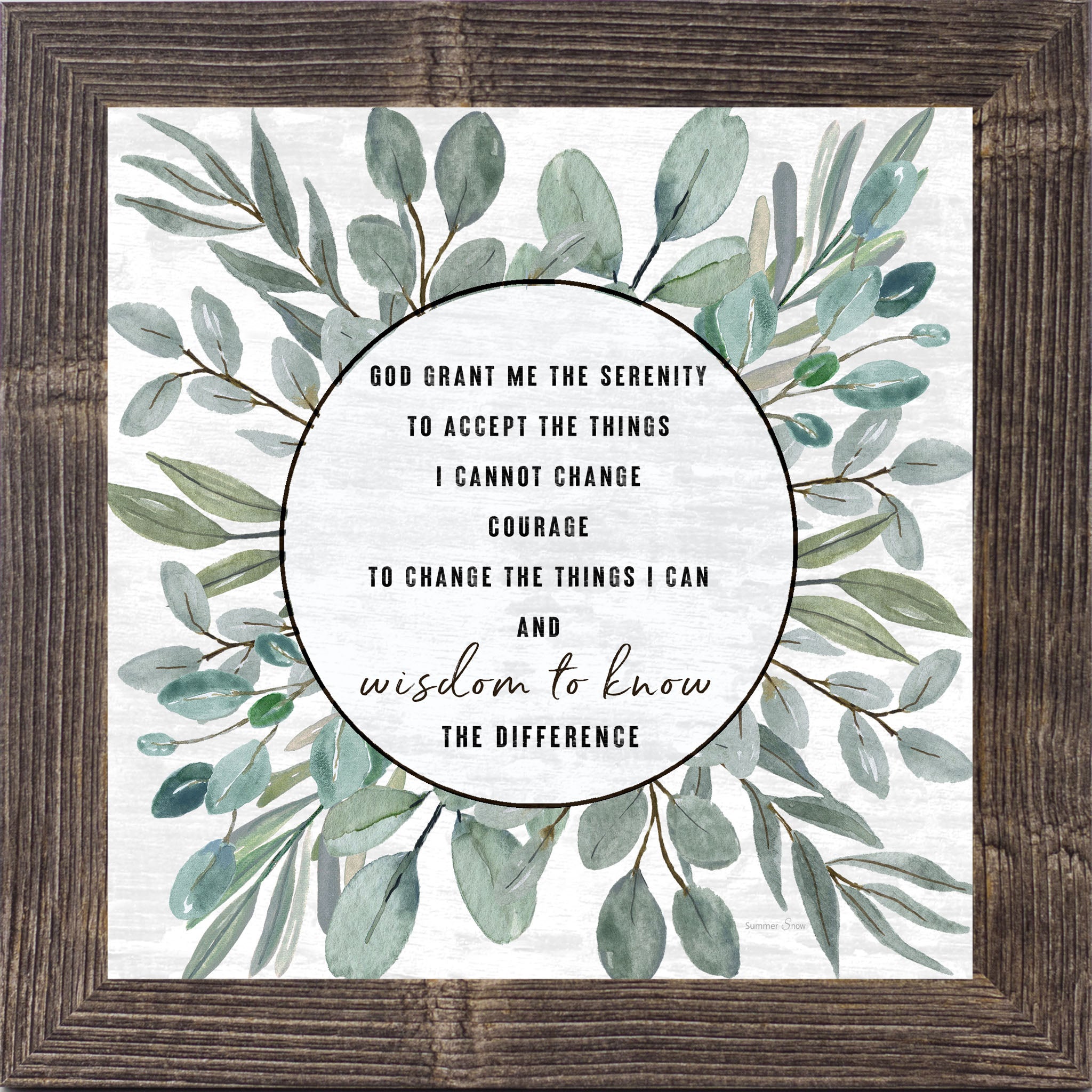 Serenity Prayer – Christian Scripture Framed Wall Art | SS903