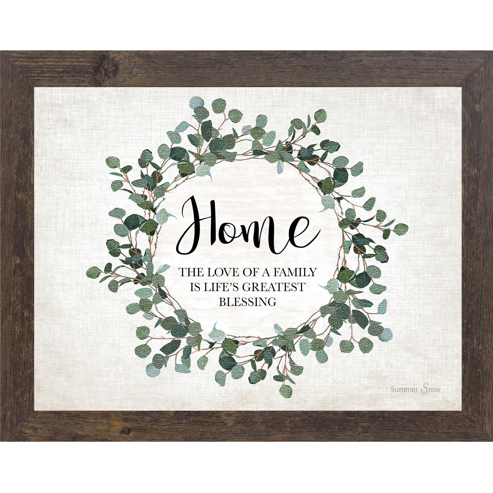 Home – The Love of a Family Framed Wall Art | Floral Wreath Home Decor (SSA190)