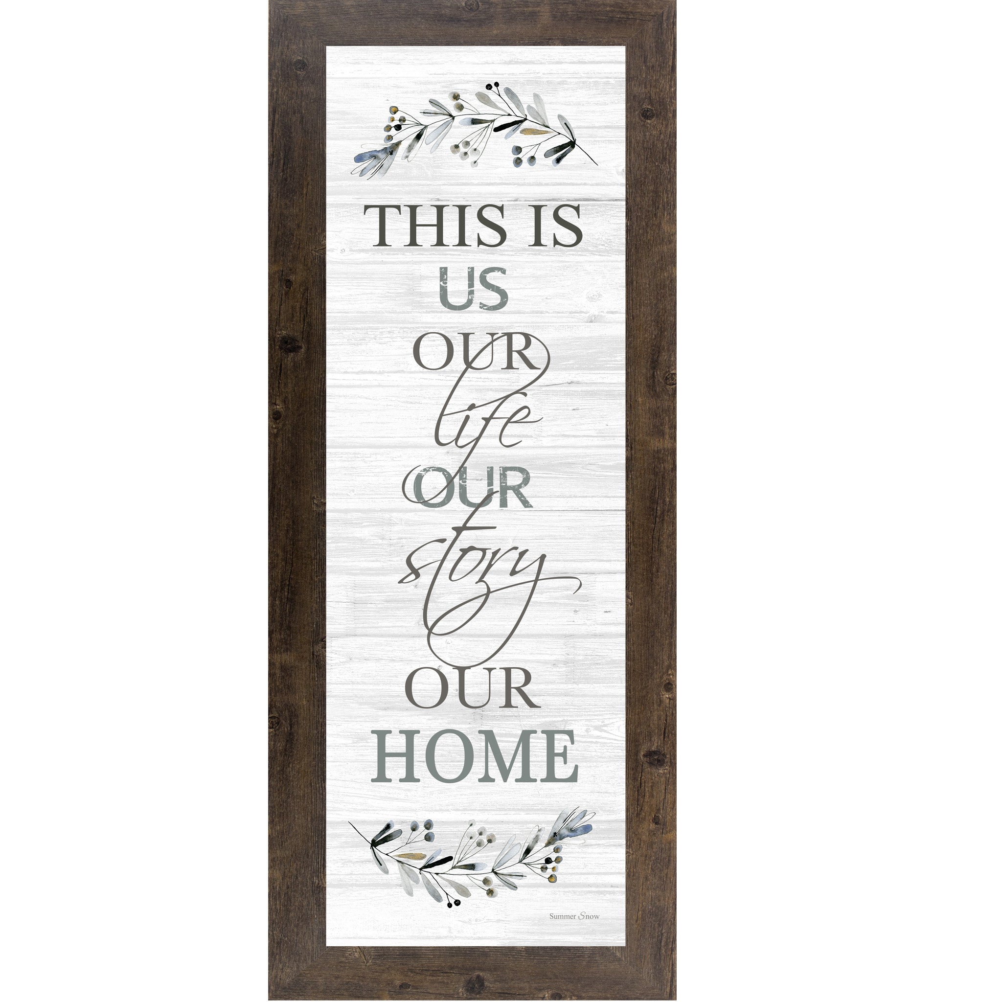 This Is Us Our Life Our Story Our Home – Family Statement Framed Wall Art | Vertical Home Decor (SSA82413)