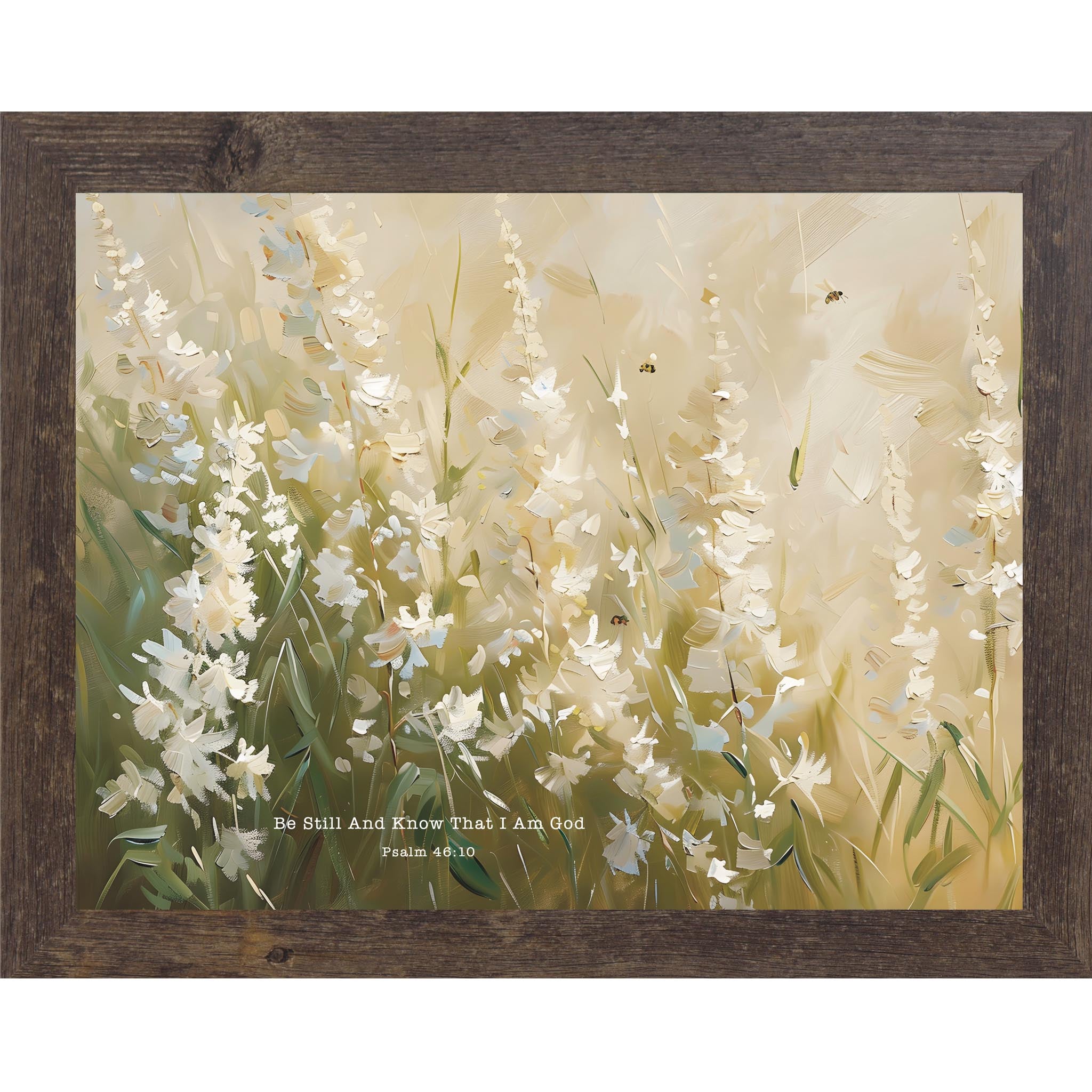 Be Still And Know That I Am God Wall Art – Psalm 46:10 Floral Decor (SB147)