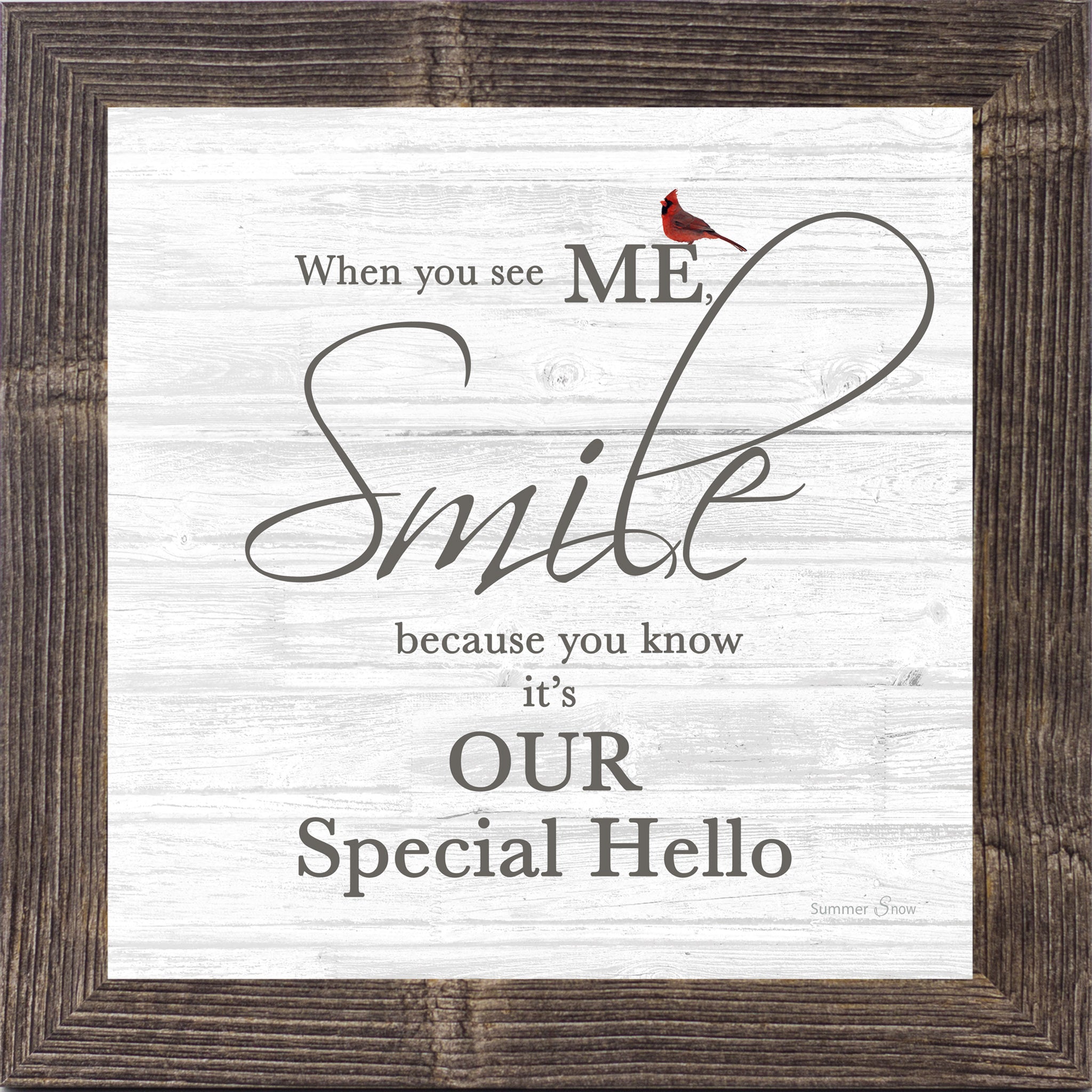 When You See Me Smile – Cardinal Sympathy Framed Wall Art | Gentle Remembrance Decor (SSA592)