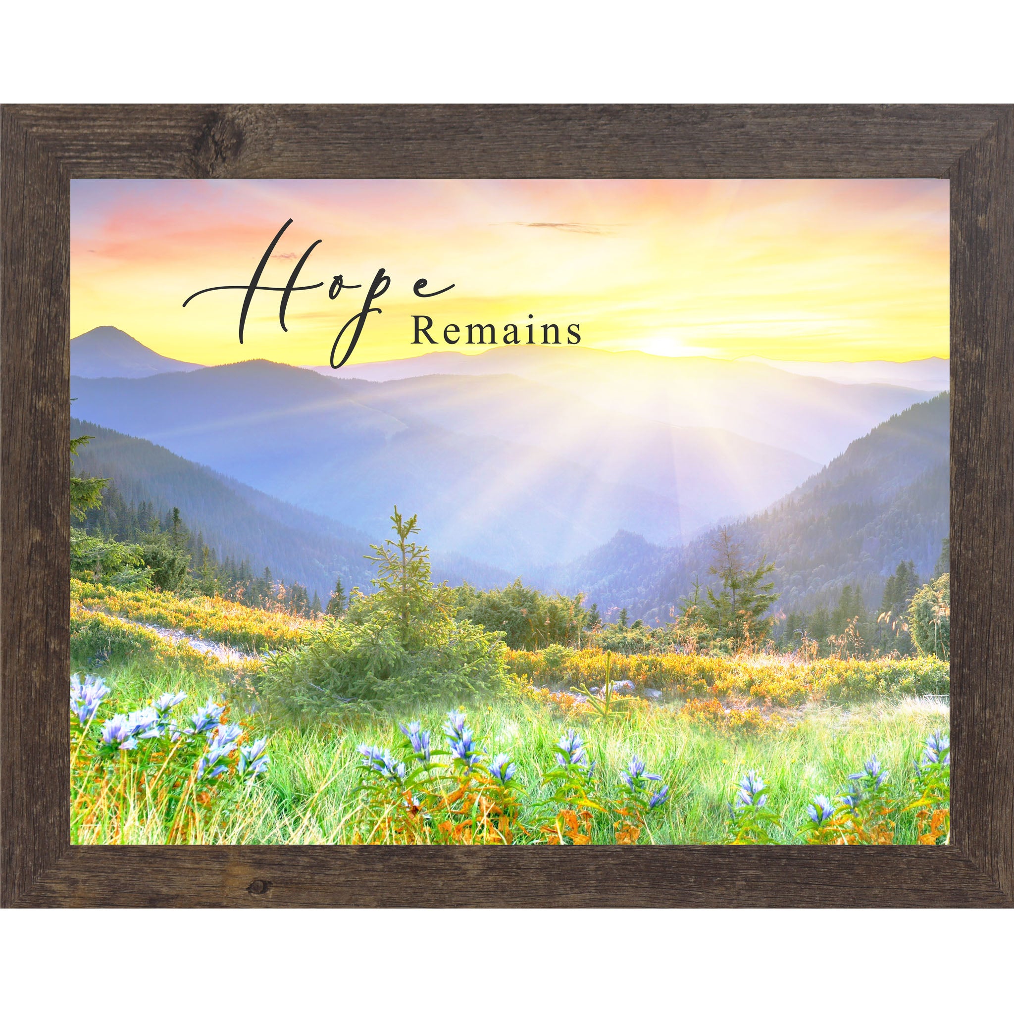 Hope Remains – Framed Mountain Landscape Wall Art | Encouraging Nature Decor by Summer Snow | SN398