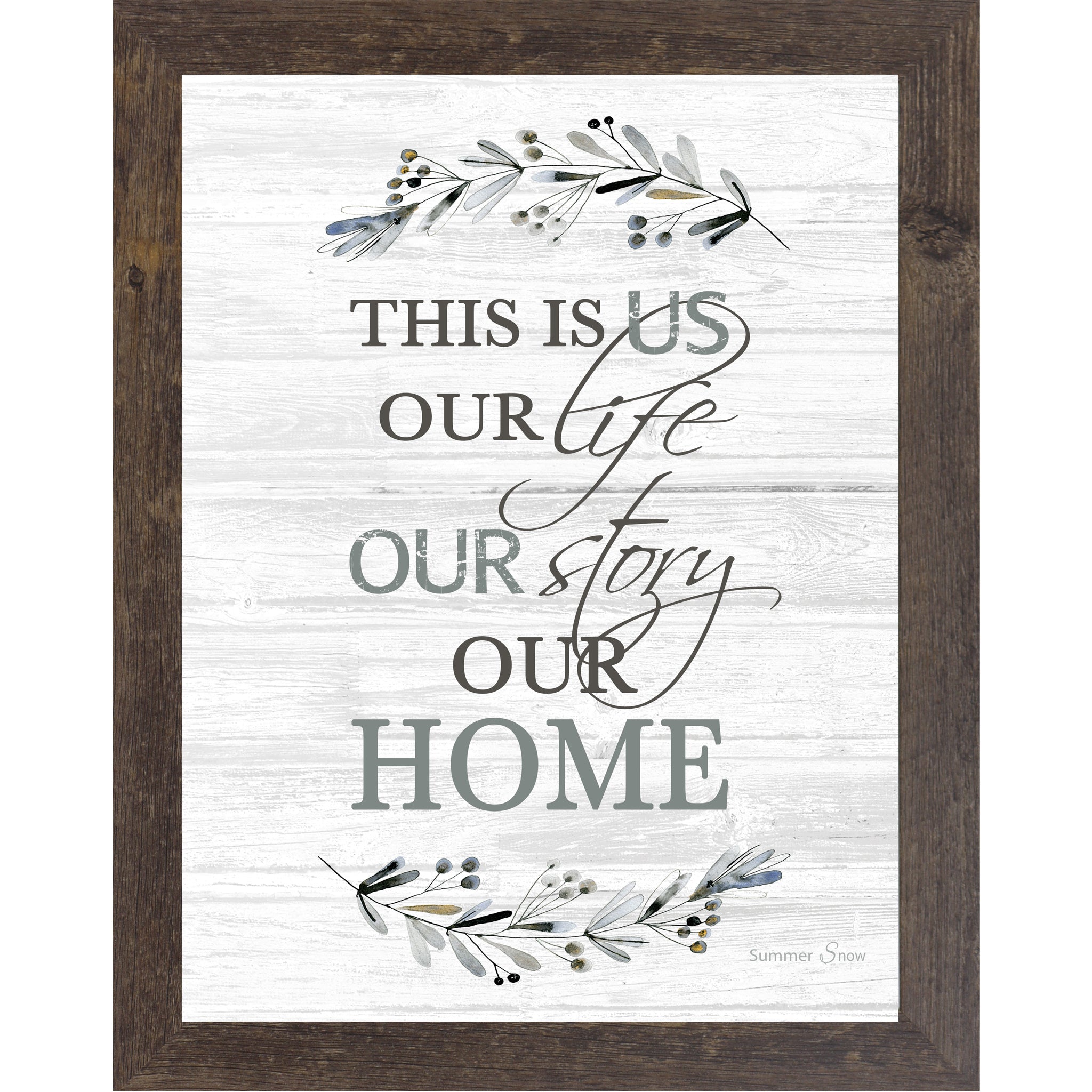 This Is Us Wall Art – Our Life Our Story Our Home | Neutral Vertical Farmhouse Decor (SSA41)