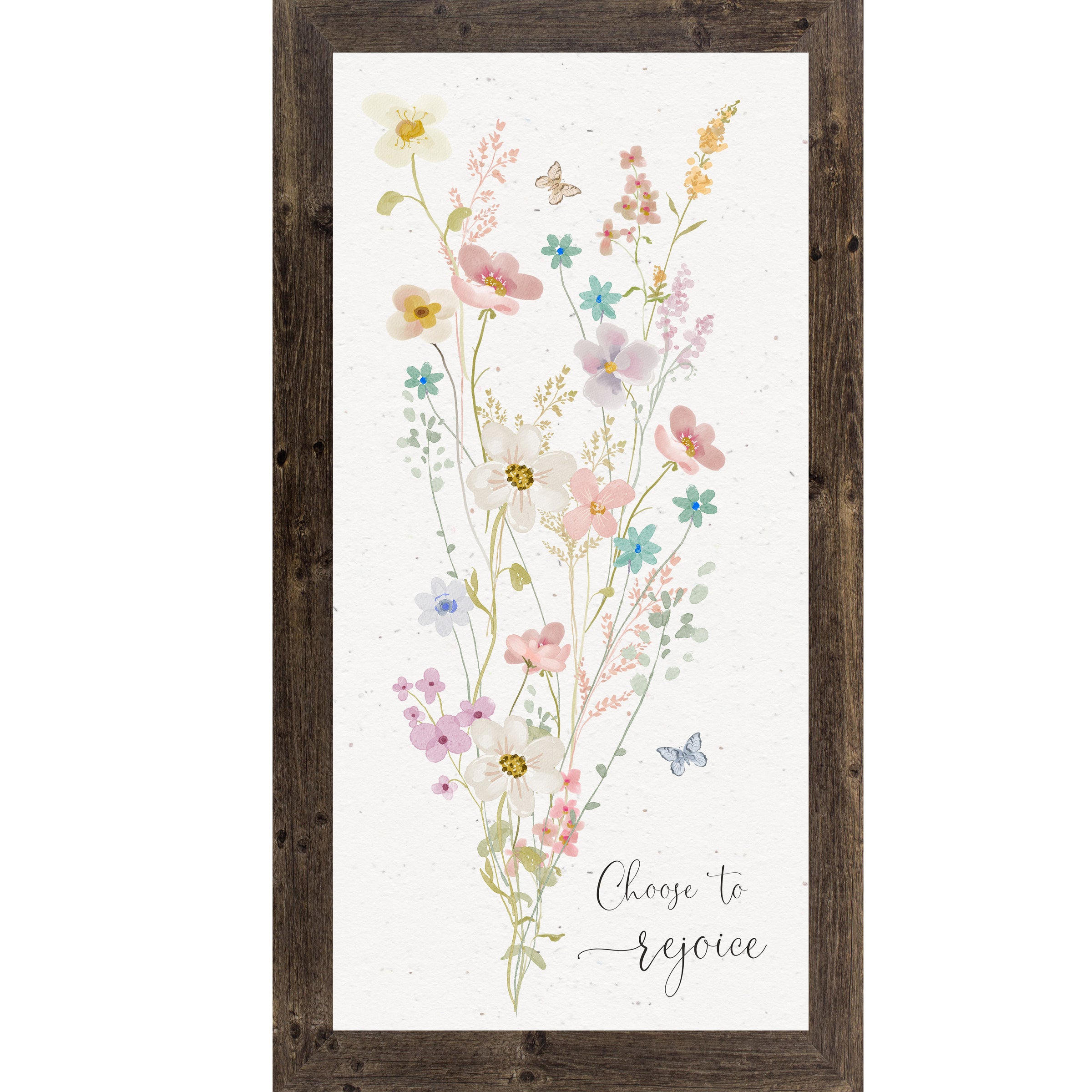 Choose to Rejoice – Floral Pastel Framed Wall Art, Inspirational Spring Decor (SB730)