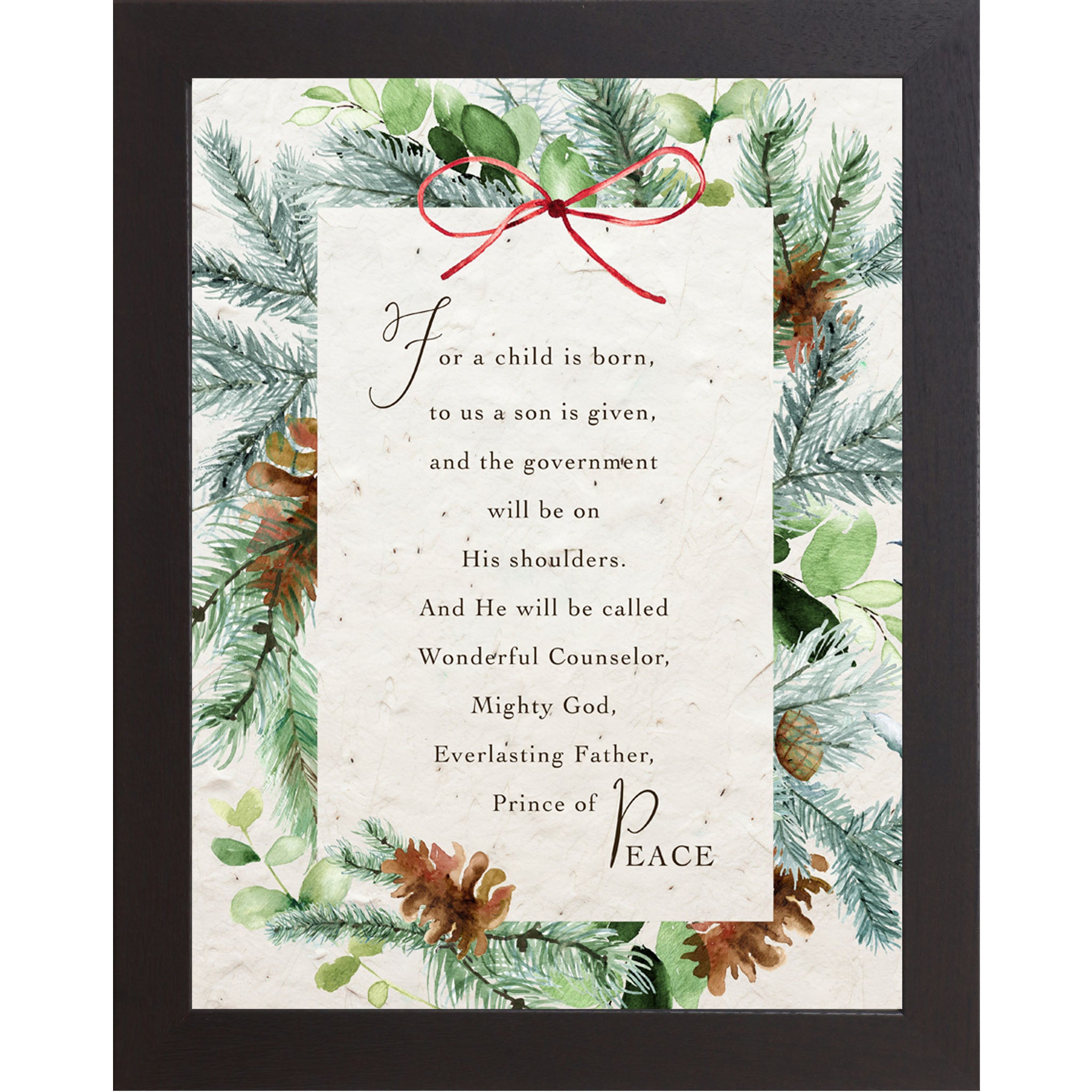 Prince of Peace Scripture Wall Art – Isaiah 9:6 Christian Christmas Decor (NS386)