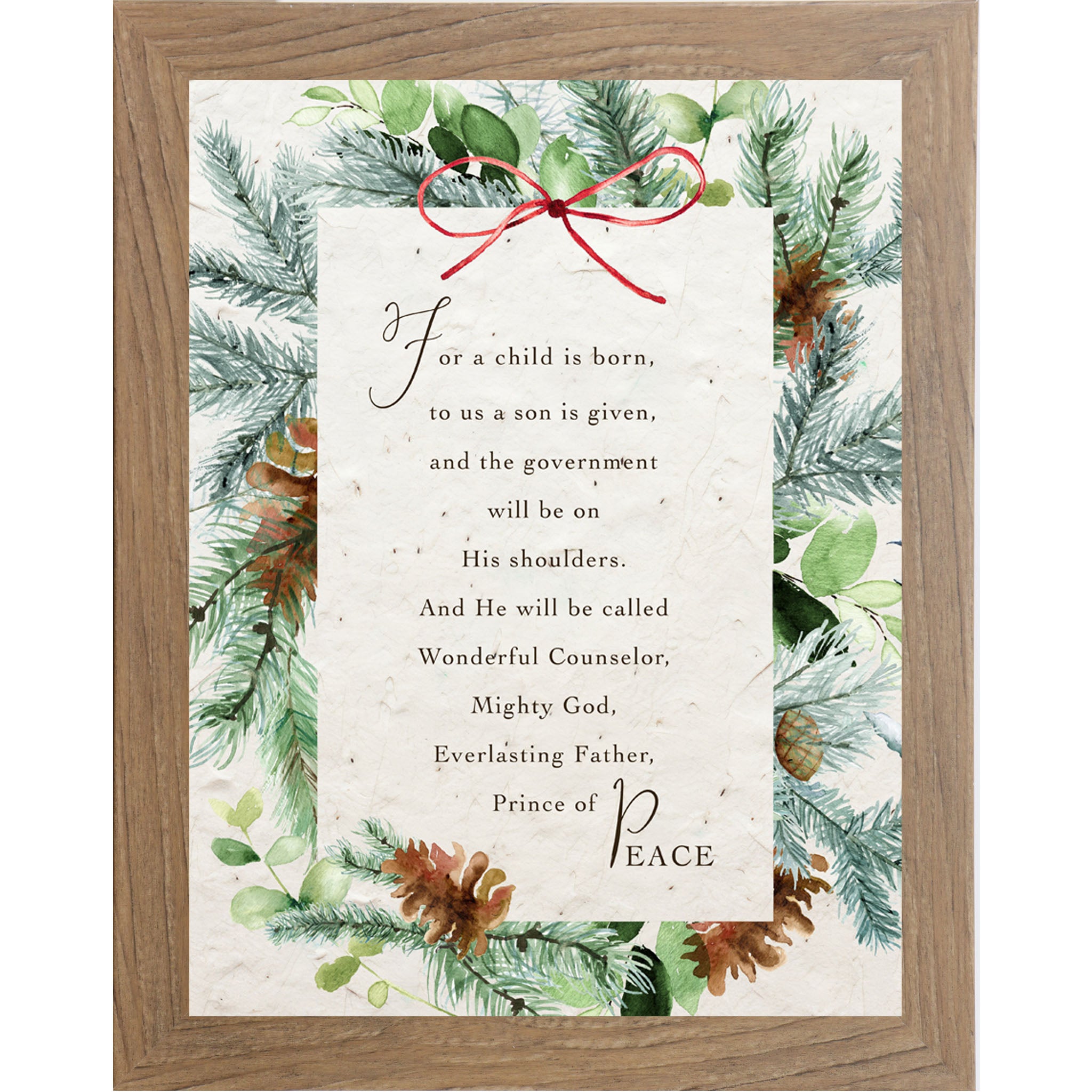 Prince of Peace Scripture Wall Art – Isaiah 9:6 Christian Christmas Decor (NS386)