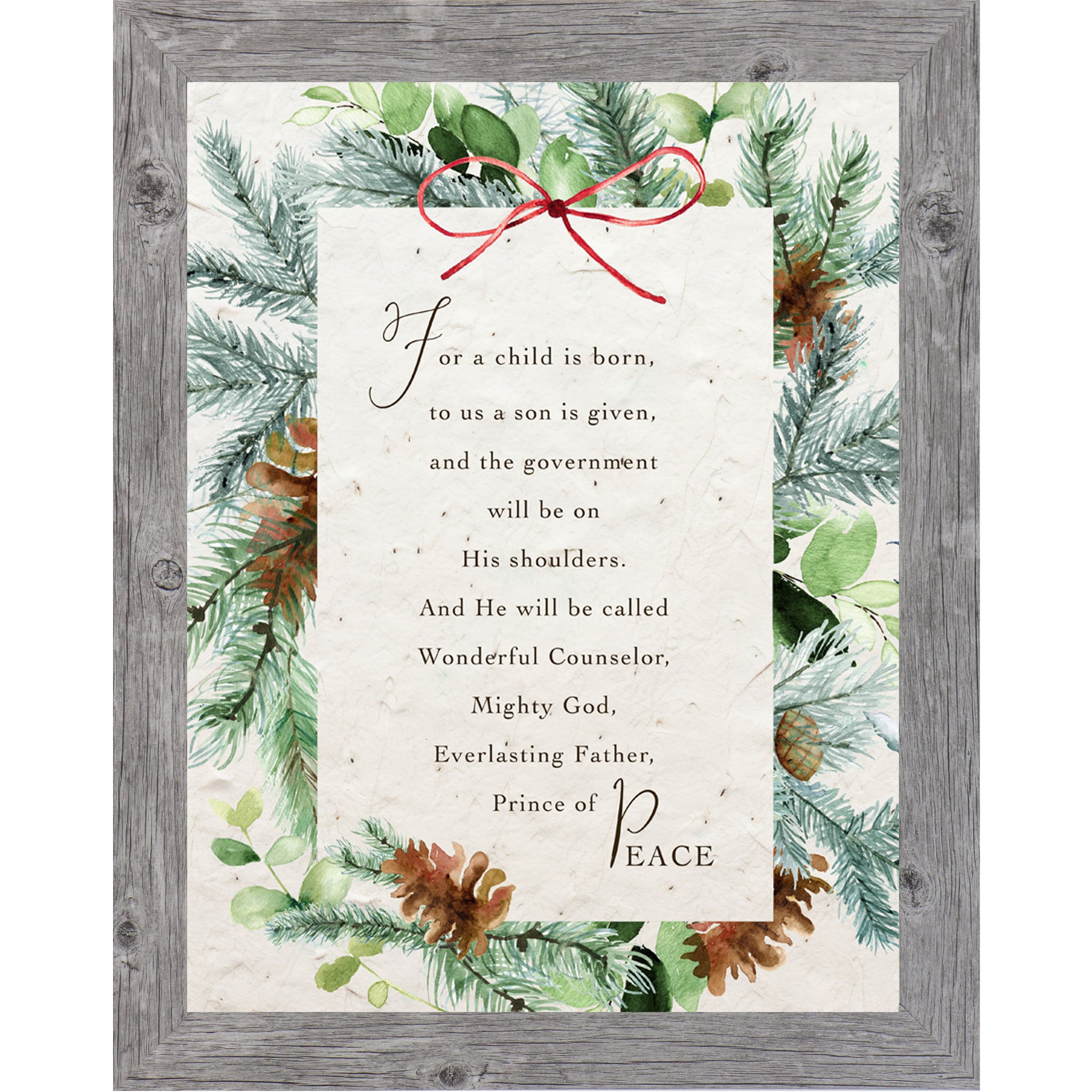 Prince of Peace Scripture Wall Art – Isaiah 9:6 Christian Christmas Decor (NS386)