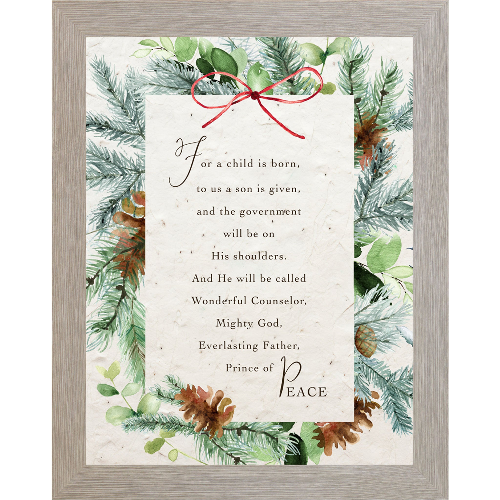 Prince of Peace Scripture Wall Art – Isaiah 9:6 Christian Christmas Decor (NS386)