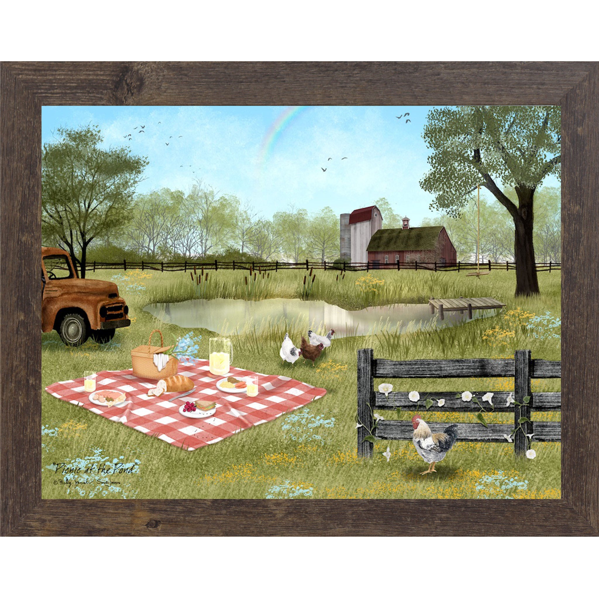 Picnic At The Pond by Billy Jacobs BJ1394 - Summer Snow Art