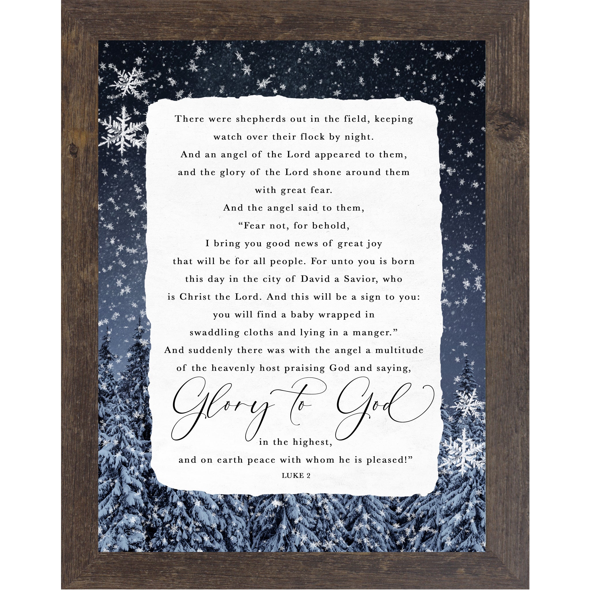 “Glory to God in the Highest” – Angels Appeared to the Shepherds, Luke 2 Christmas Wall Art (SA417) - Summer Snow Art