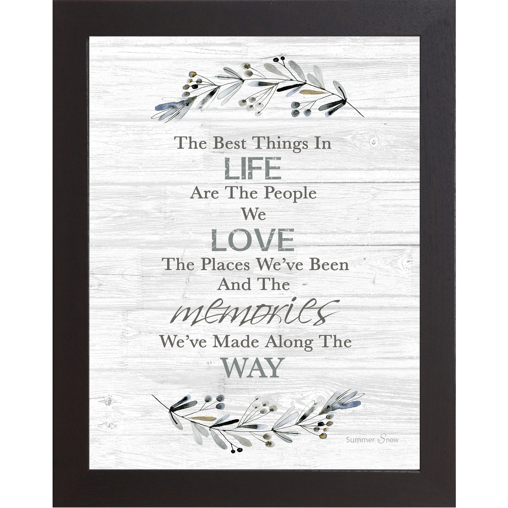 The Best Things in Life Framed Wall Art – Vertical Neutral Floral Decor | SSA39