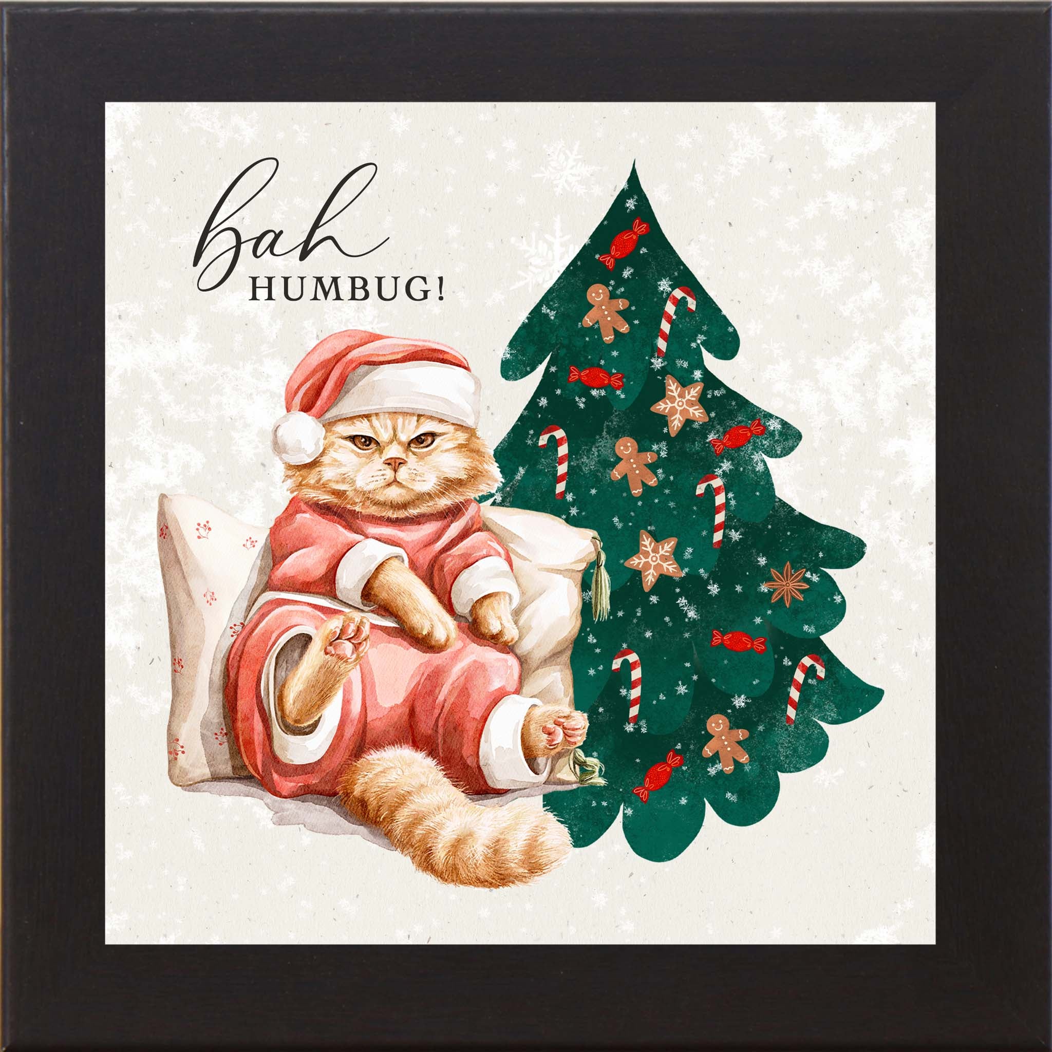 Meowy & Bright – Framed Cat Christmas Wall Art (Choose Your Design) (SN144, SN145, SN147, SN148)