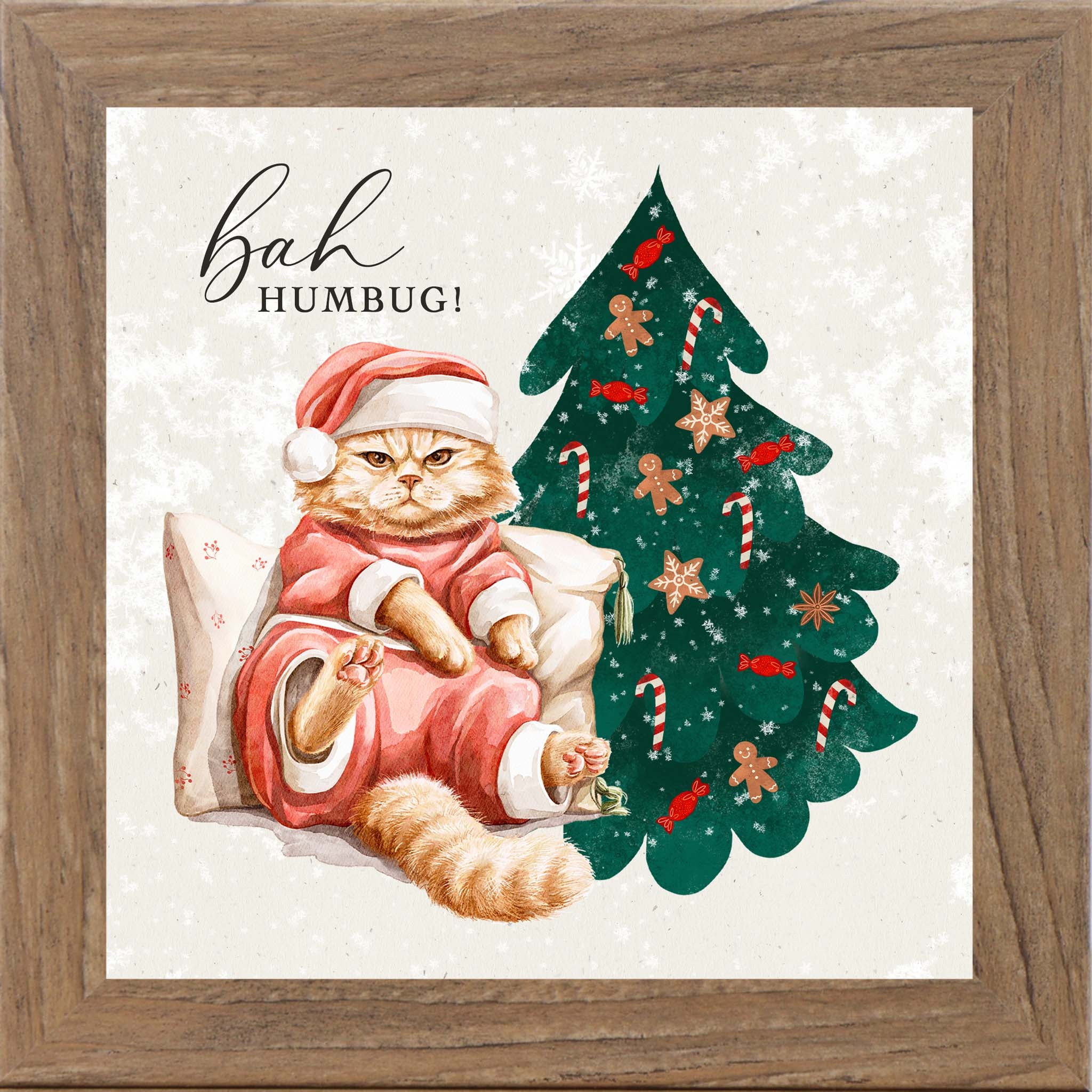 Meowy & Bright – Framed Cat Christmas Wall Art (Choose Your Design) (SN144, SN145, SN147, SN148)