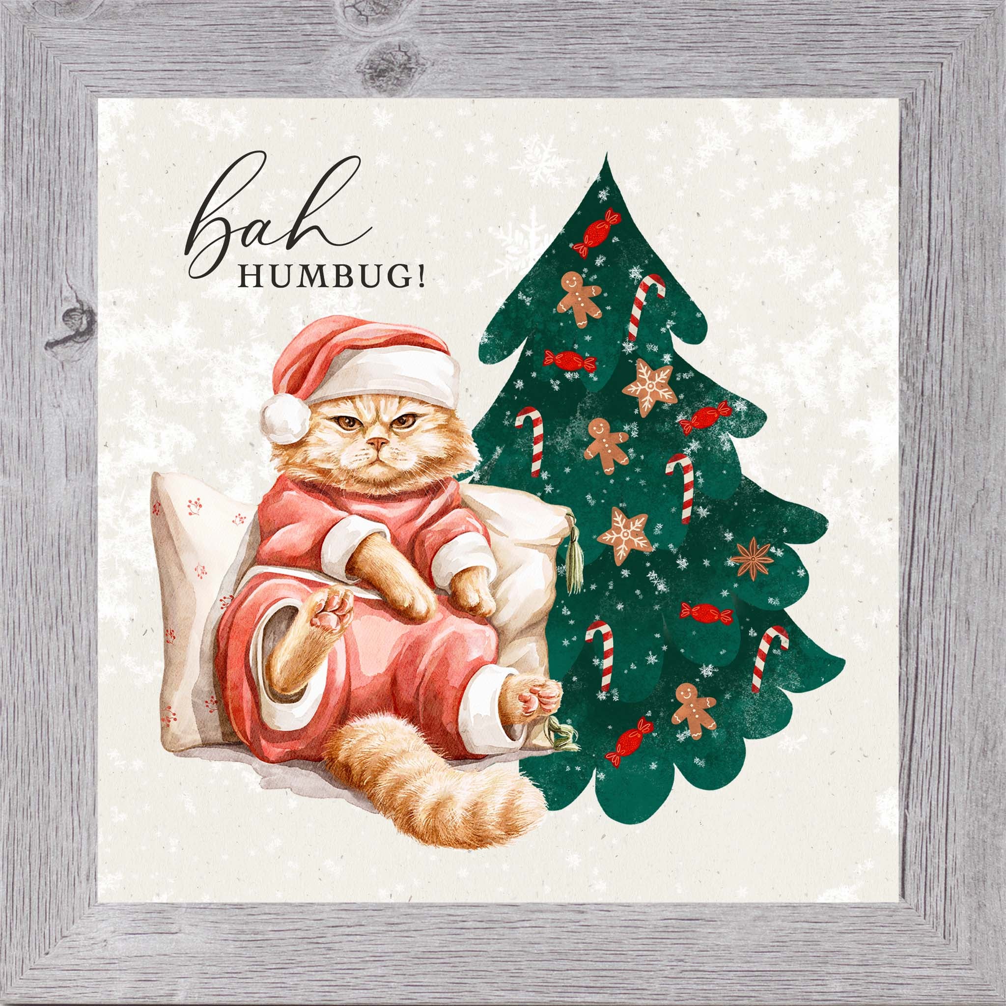 Meowy & Bright – Framed Cat Christmas Wall Art (Choose Your Design) (SN144, SN145, SN147, SN148)