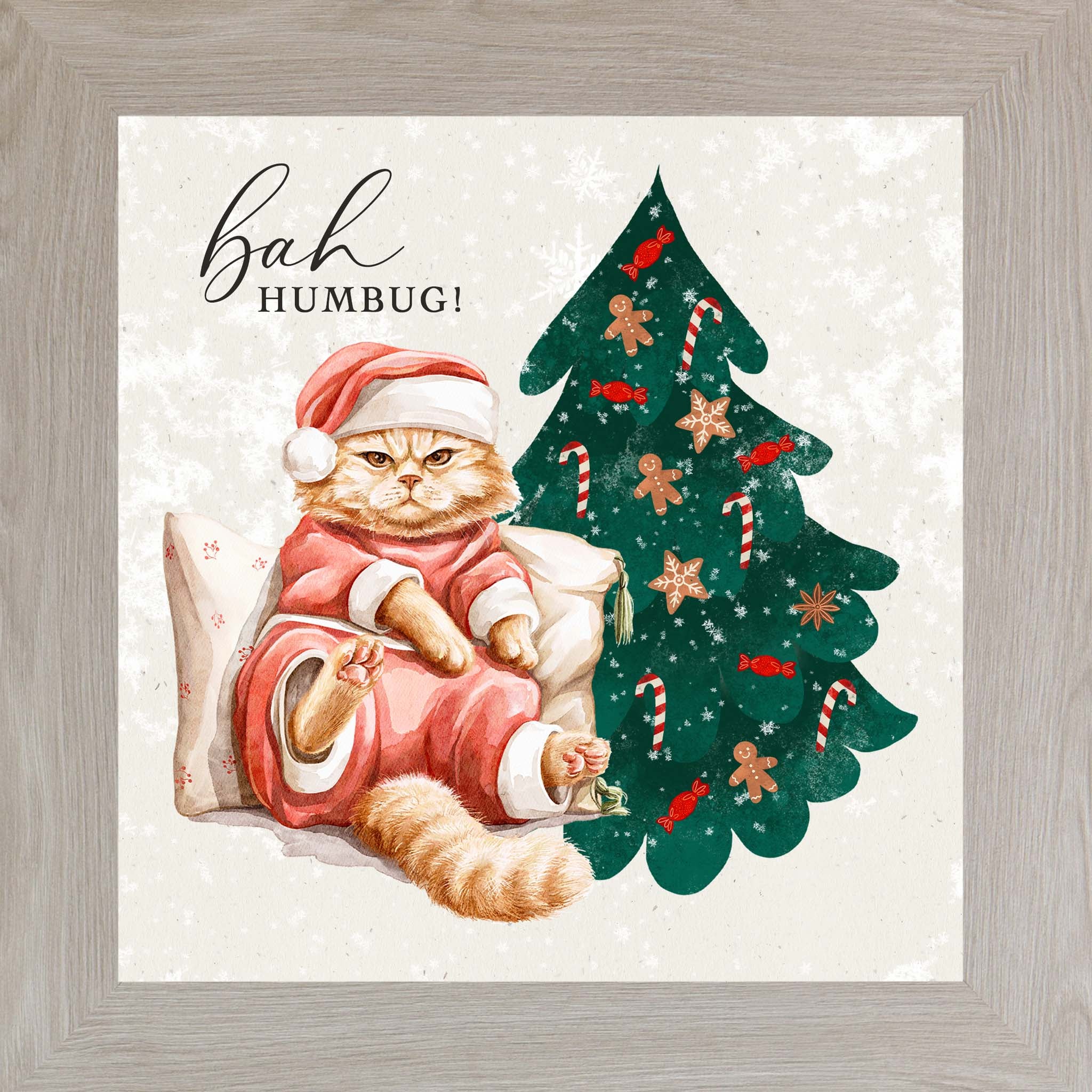 Meowy & Bright – Framed Cat Christmas Wall Art (Choose Your Design) (SN144, SN145, SN147, SN148)