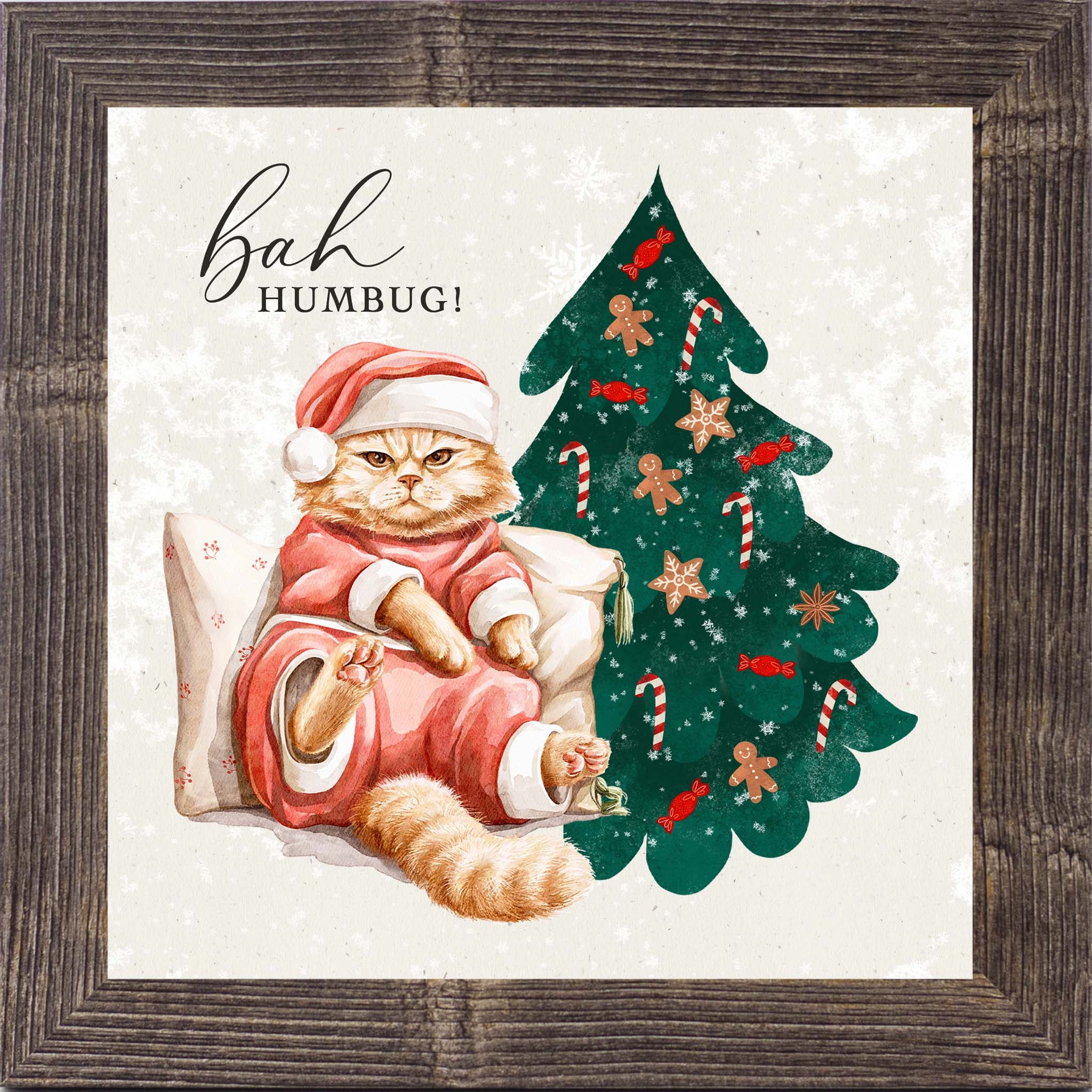 Meowy & Bright – Framed Cat Christmas Wall Art (Choose Your Design) (SN144, SN145, SN147, SN148)