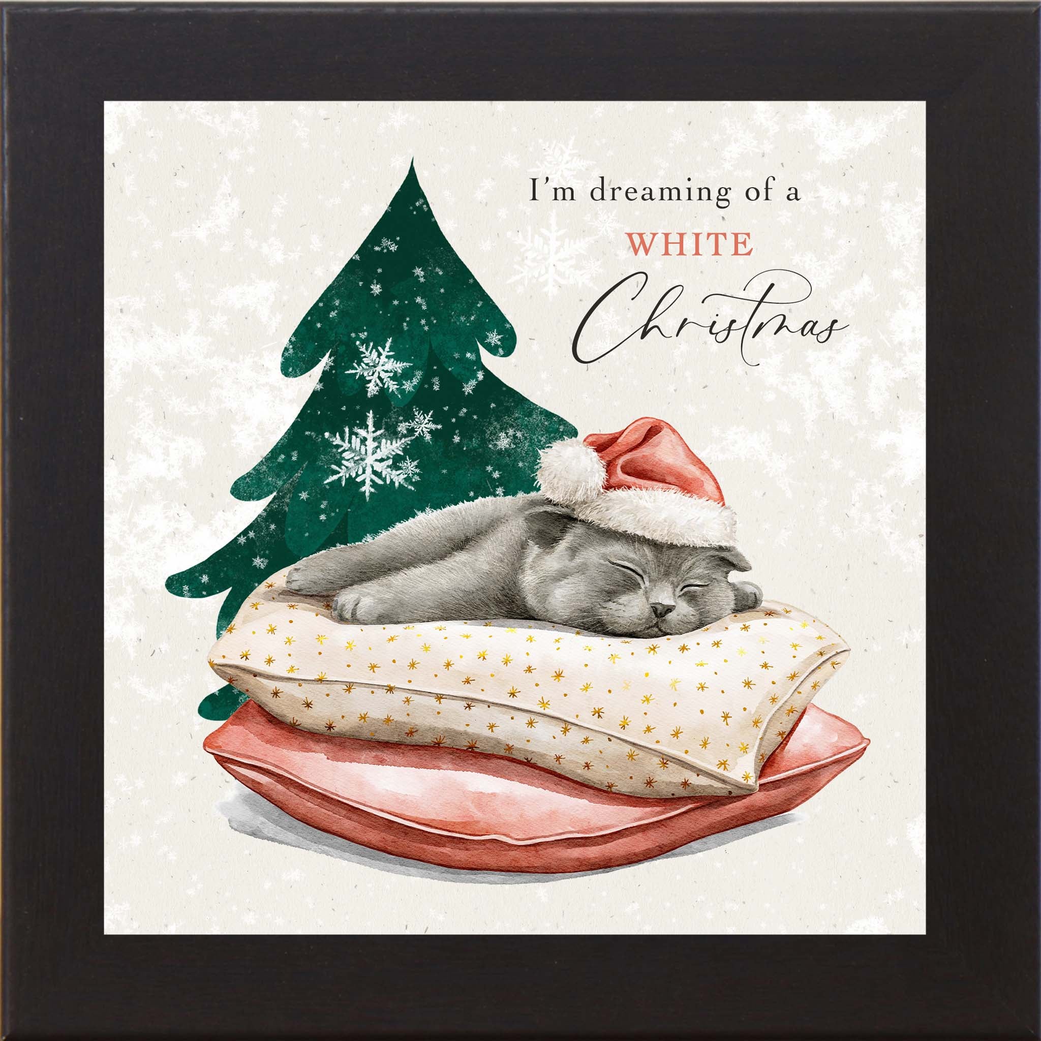 Meowy & Bright – Framed Cat Christmas Wall Art (Choose Your Design) (SN144, SN145, SN147, SN148)