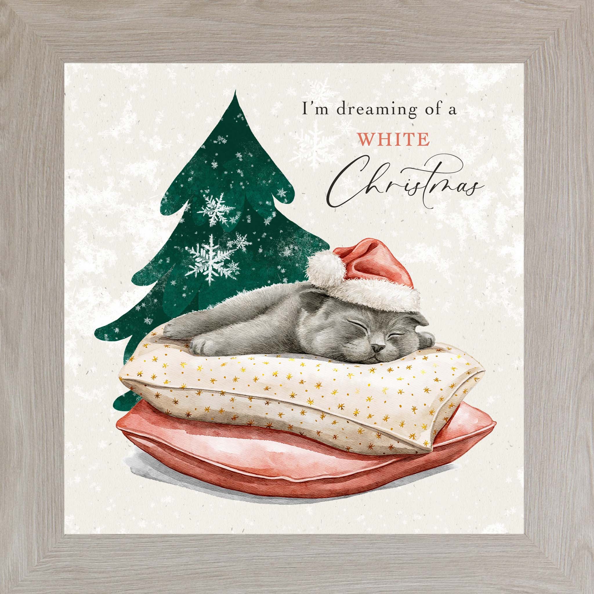 Meowy & Bright – Framed Cat Christmas Wall Art (Choose Your Design) (SN144, SN145, SN147, SN148)