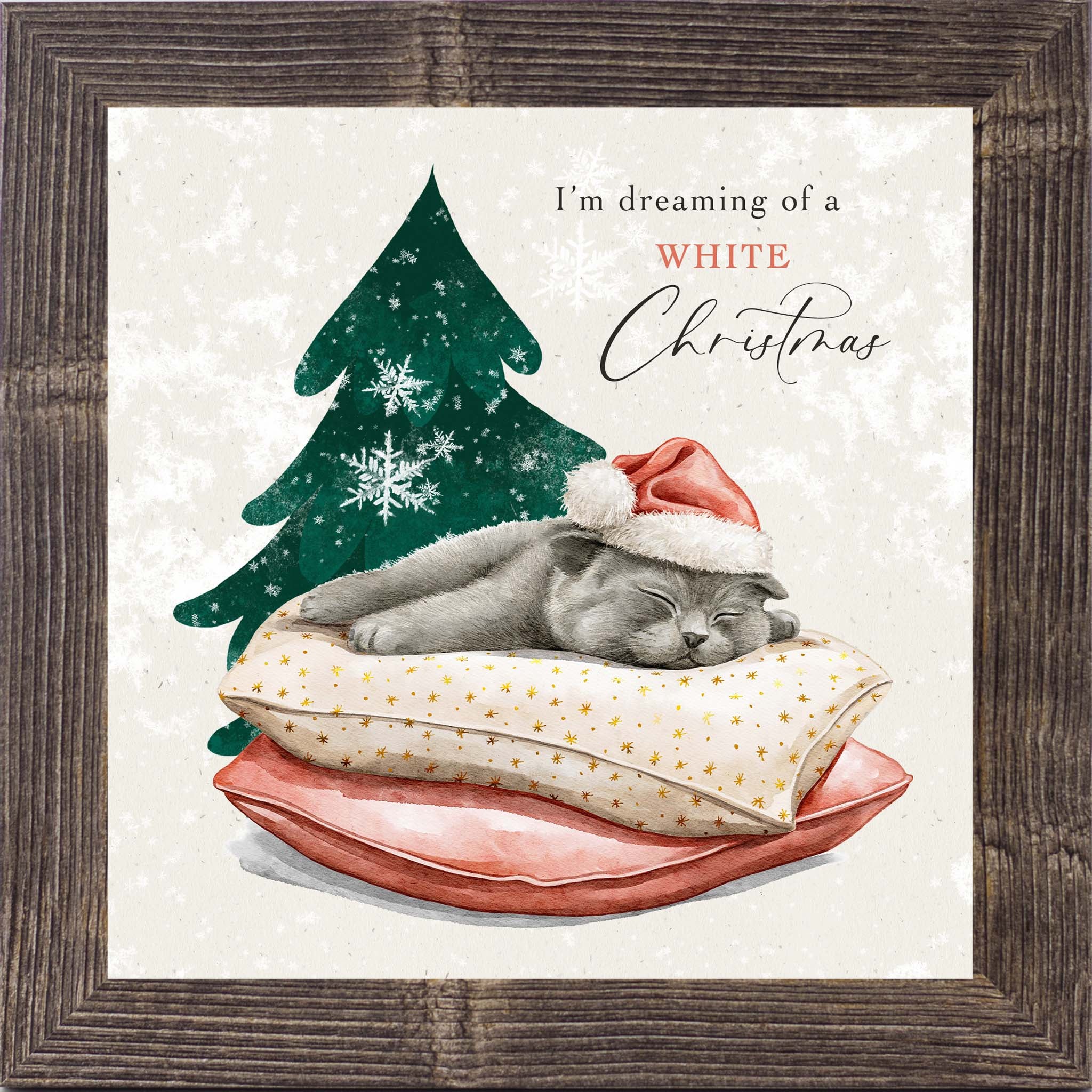 Meowy & Bright – Framed Cat Christmas Wall Art (Choose Your Design) (SN144, SN145, SN147, SN148)