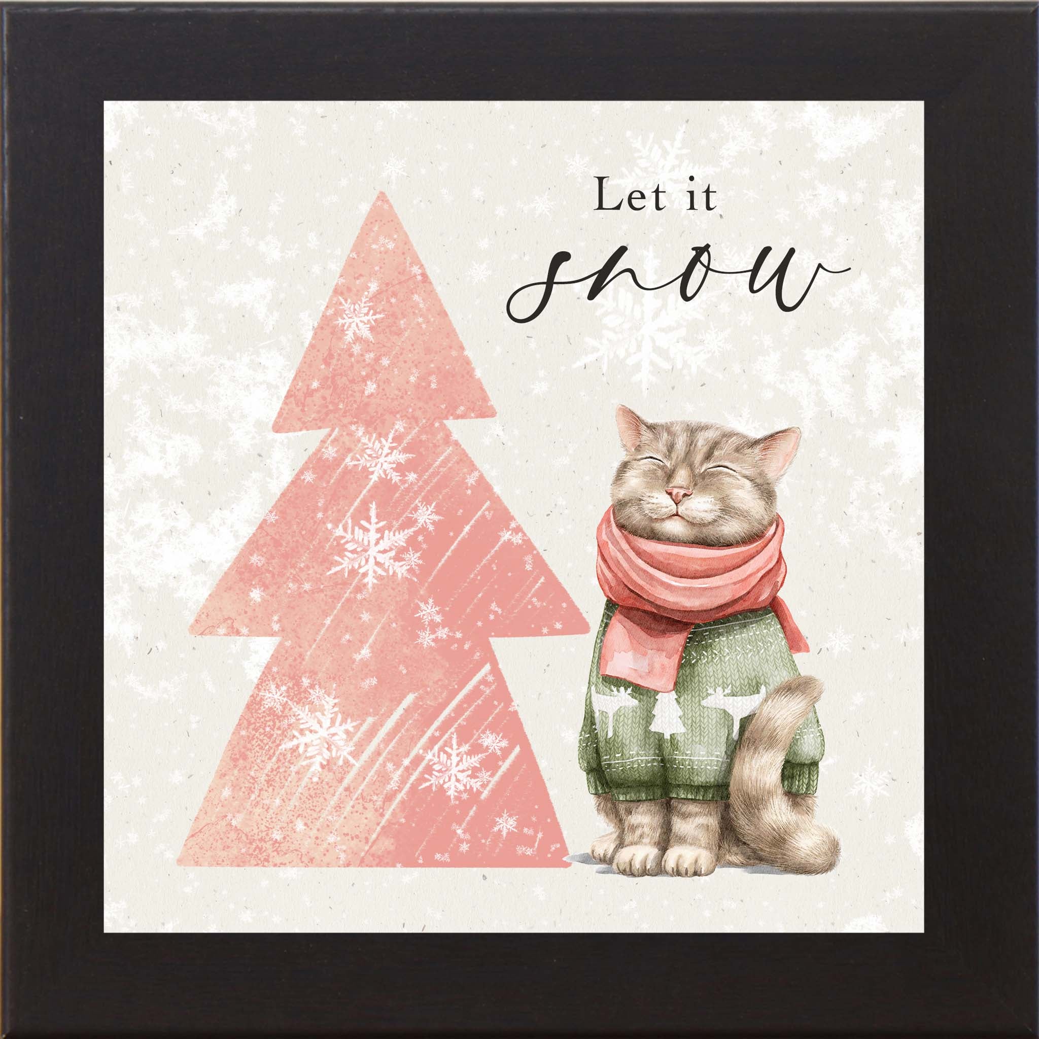 Meowy & Bright – Framed Cat Christmas Wall Art (Choose Your Design) (SN144, SN145, SN147, SN148)