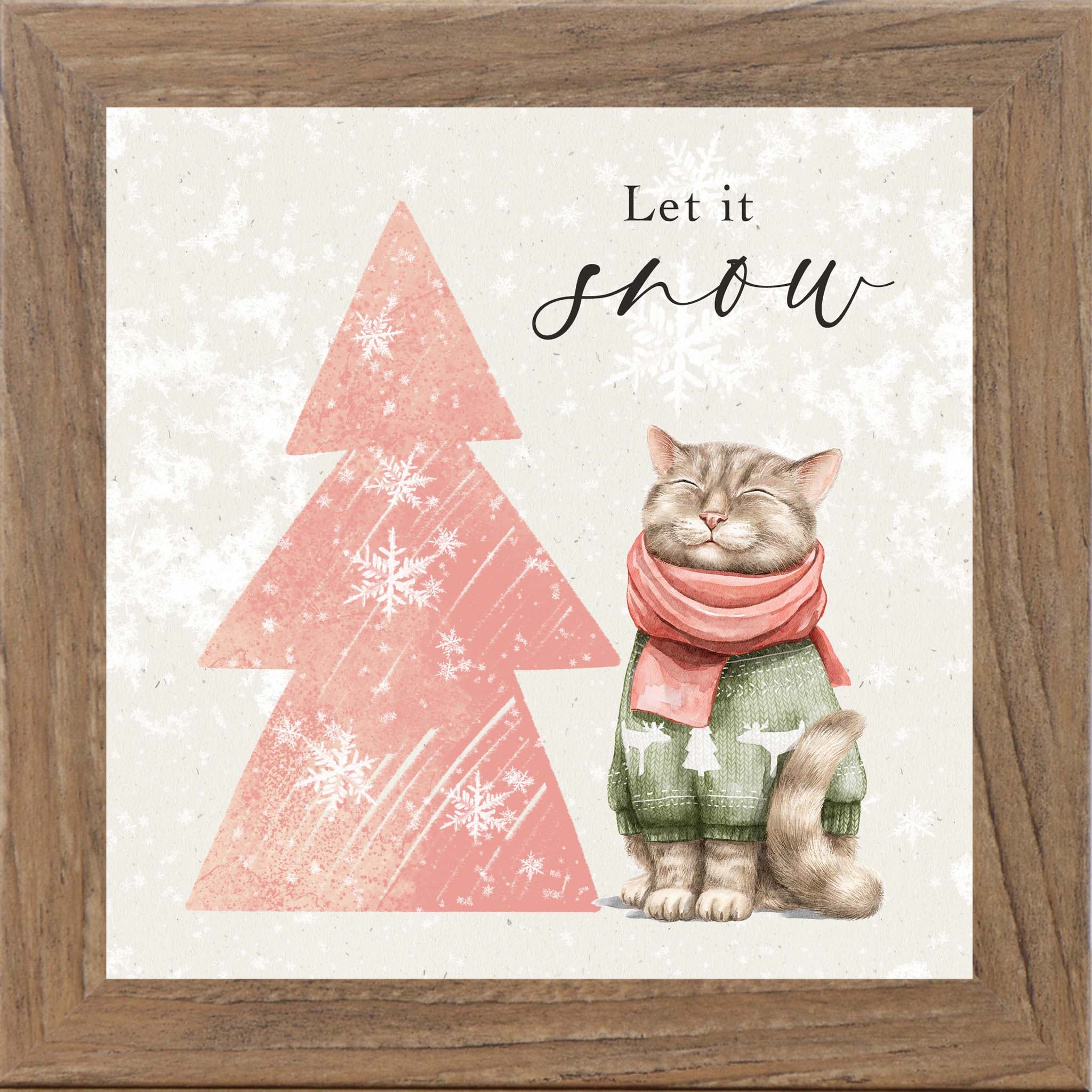 Meowy & Bright – Framed Cat Christmas Wall Art (Choose Your Design) (SN144, SN145, SN147, SN148)