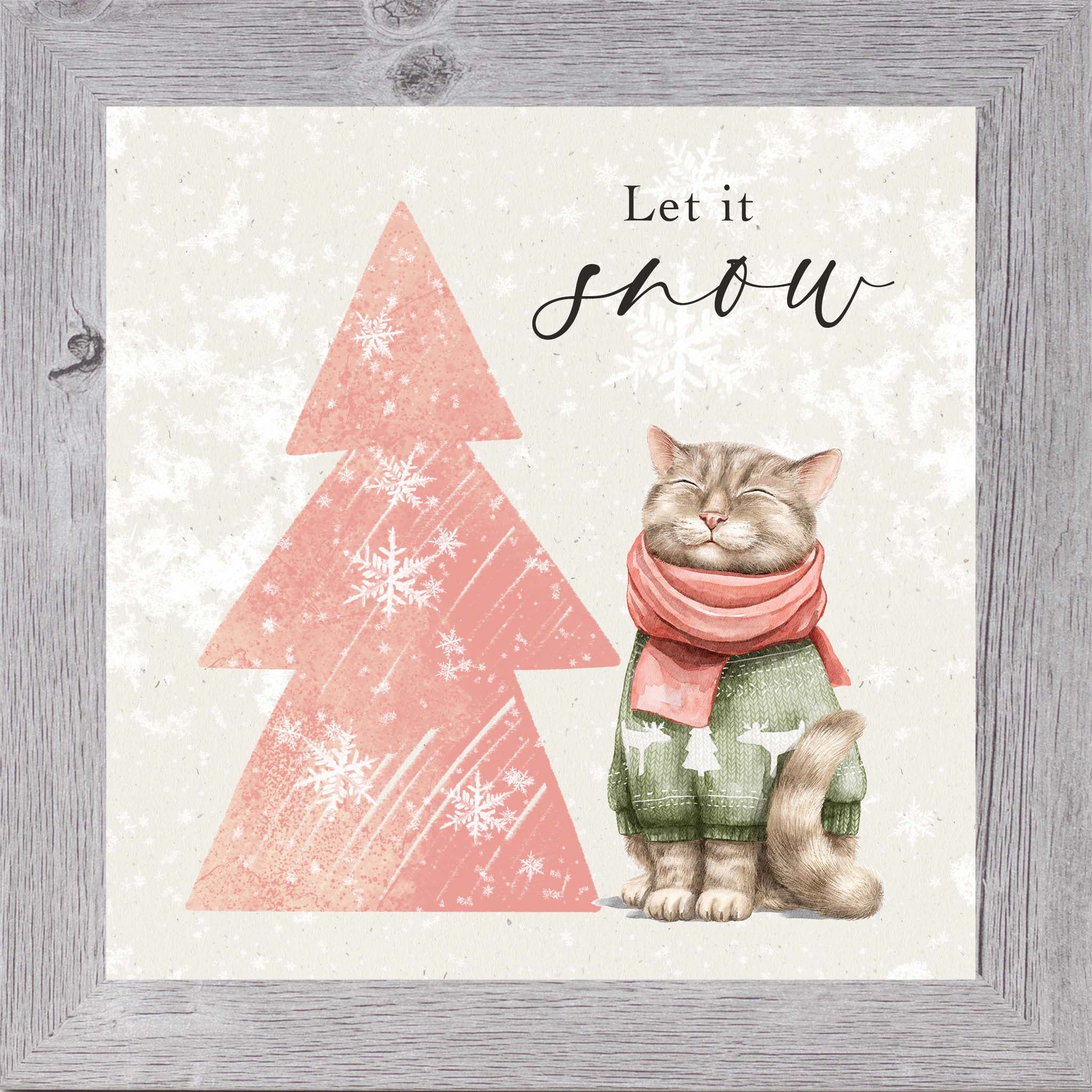 Meowy & Bright – Framed Cat Christmas Wall Art (Choose Your Design) (SN144, SN145, SN147, SN148)