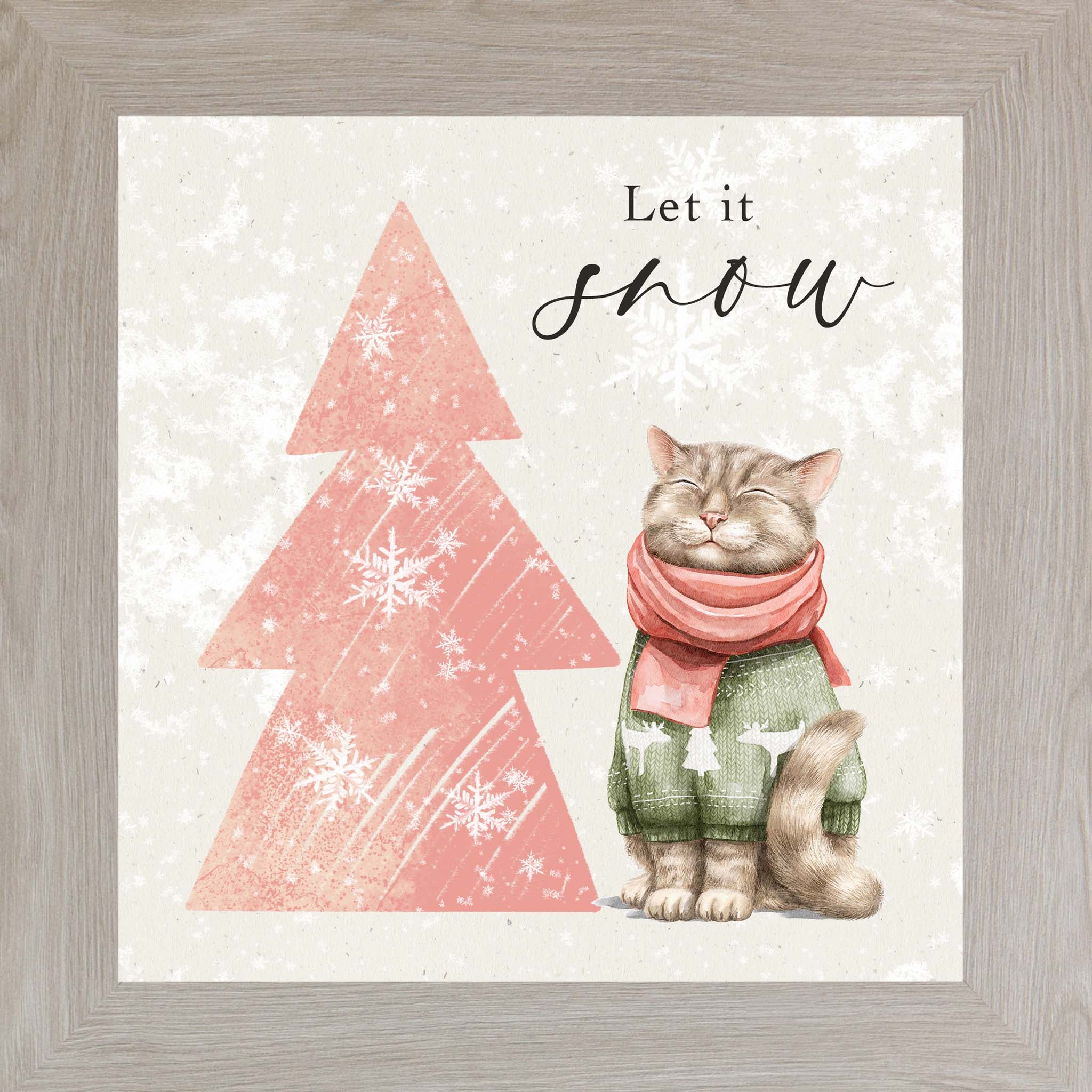 Meowy & Bright – Framed Cat Christmas Wall Art (Choose Your Design) (SN144, SN145, SN147, SN148)