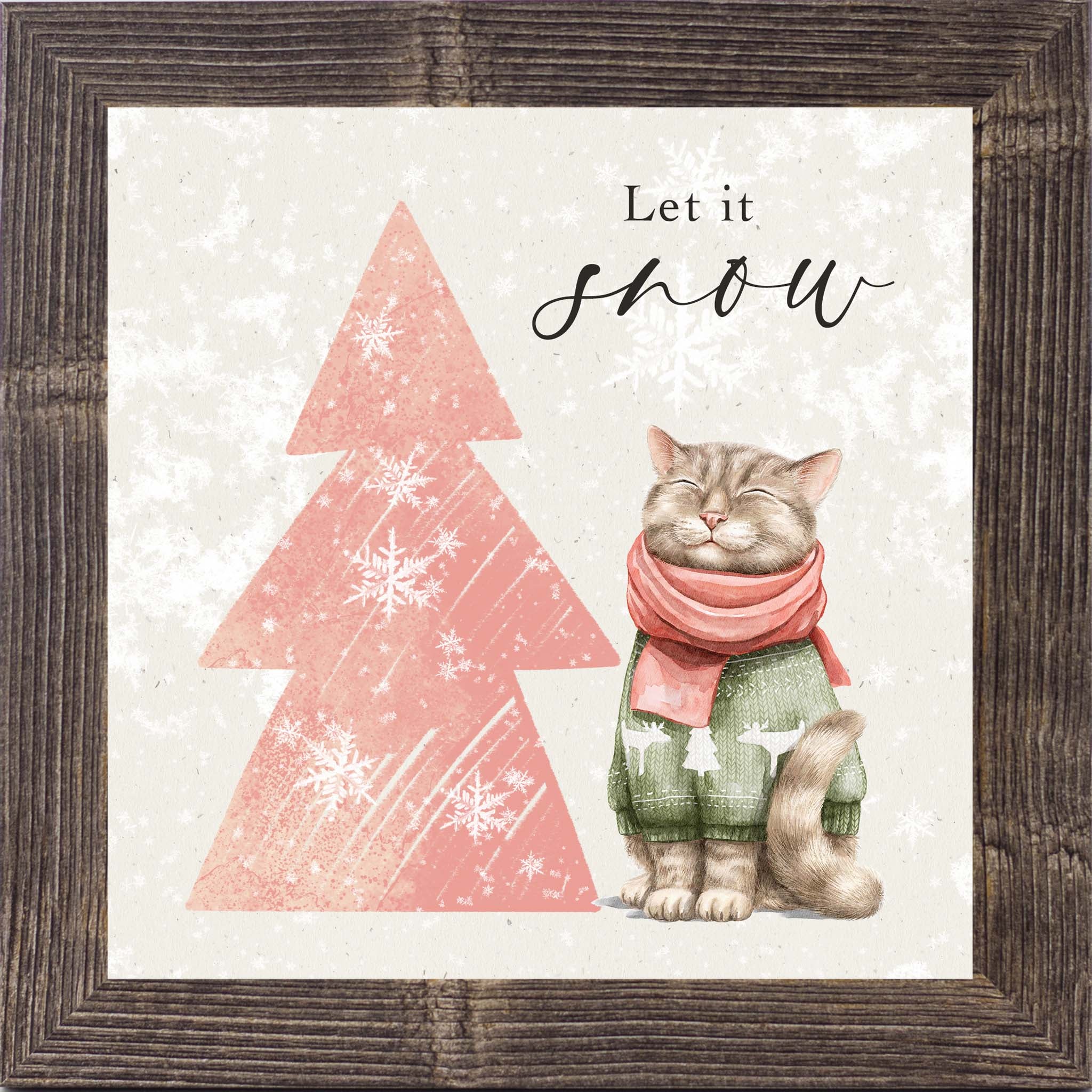 Meowy & Bright – Framed Cat Christmas Wall Art (Choose Your Design) (SN144, SN145, SN147, SN148)