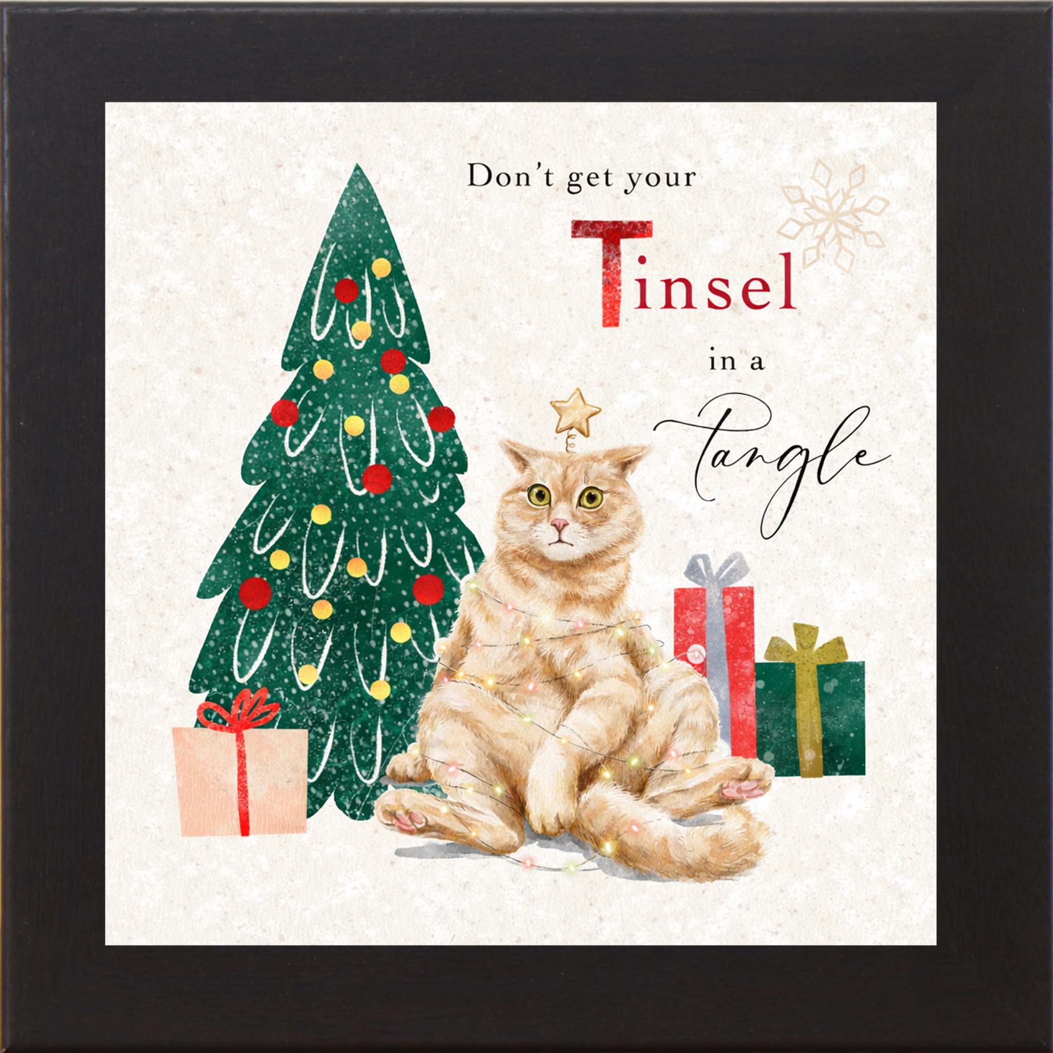 Meowy & Bright – Framed Cat Christmas Wall Art (Choose Your Design) (SN144, SN145, SN147, SN148)