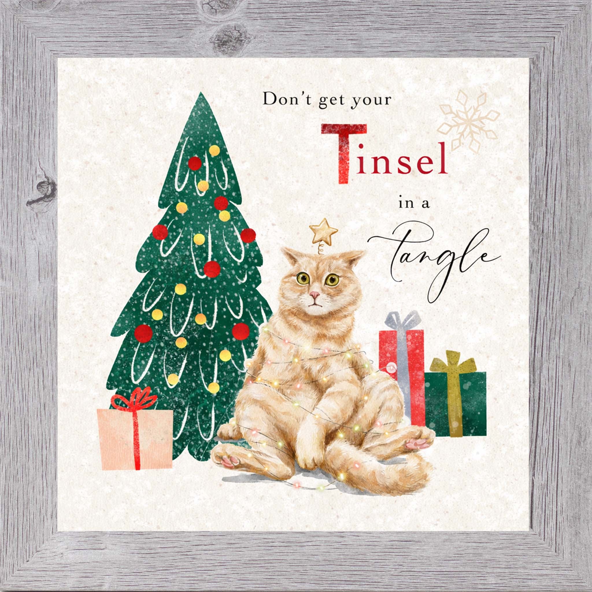 Meowy & Bright – Framed Cat Christmas Wall Art (Choose Your Design) (SN144, SN145, SN147, SN148)