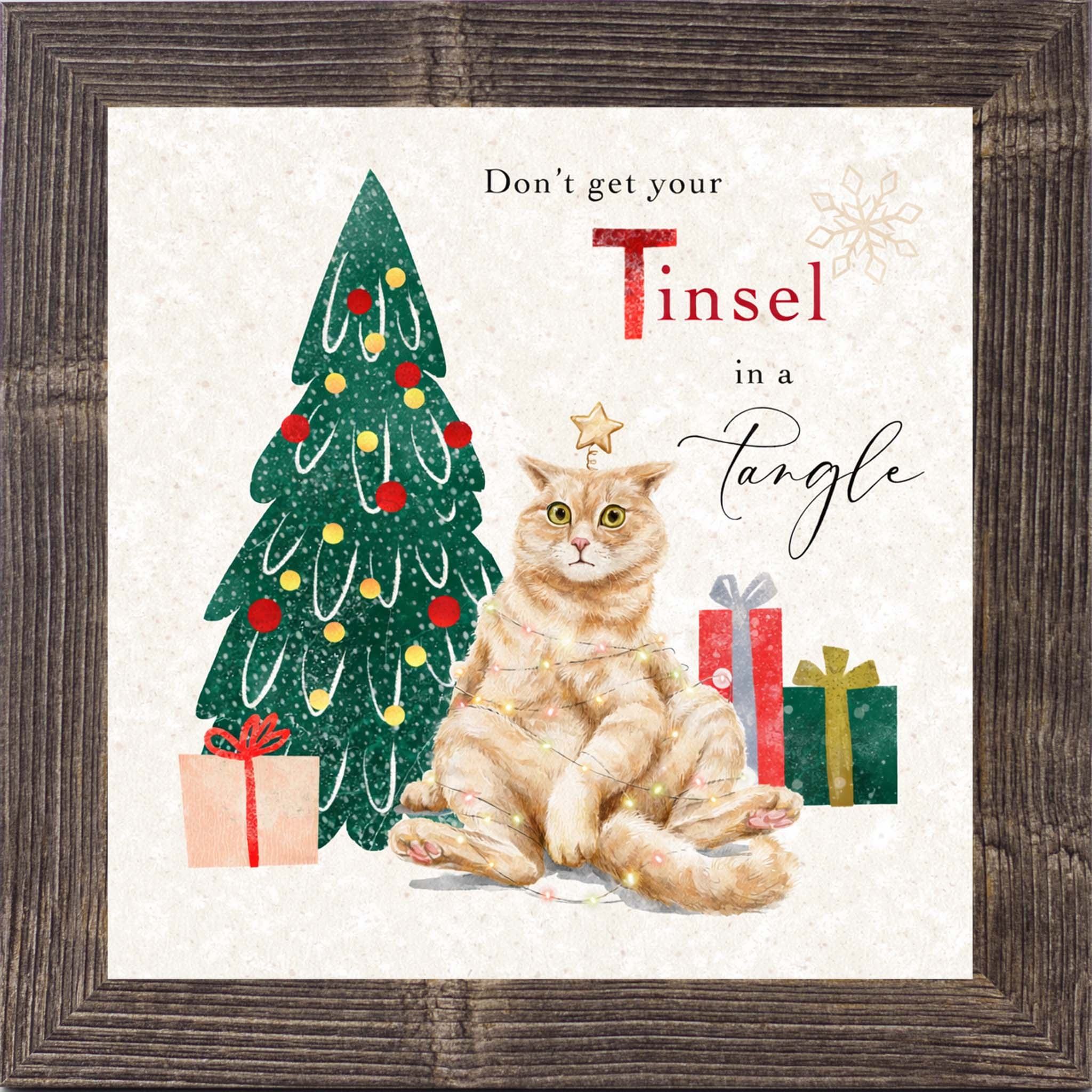 Meowy & Bright – Framed Cat Christmas Wall Art (Choose Your Design) (SN144, SN145, SN147, SN148)