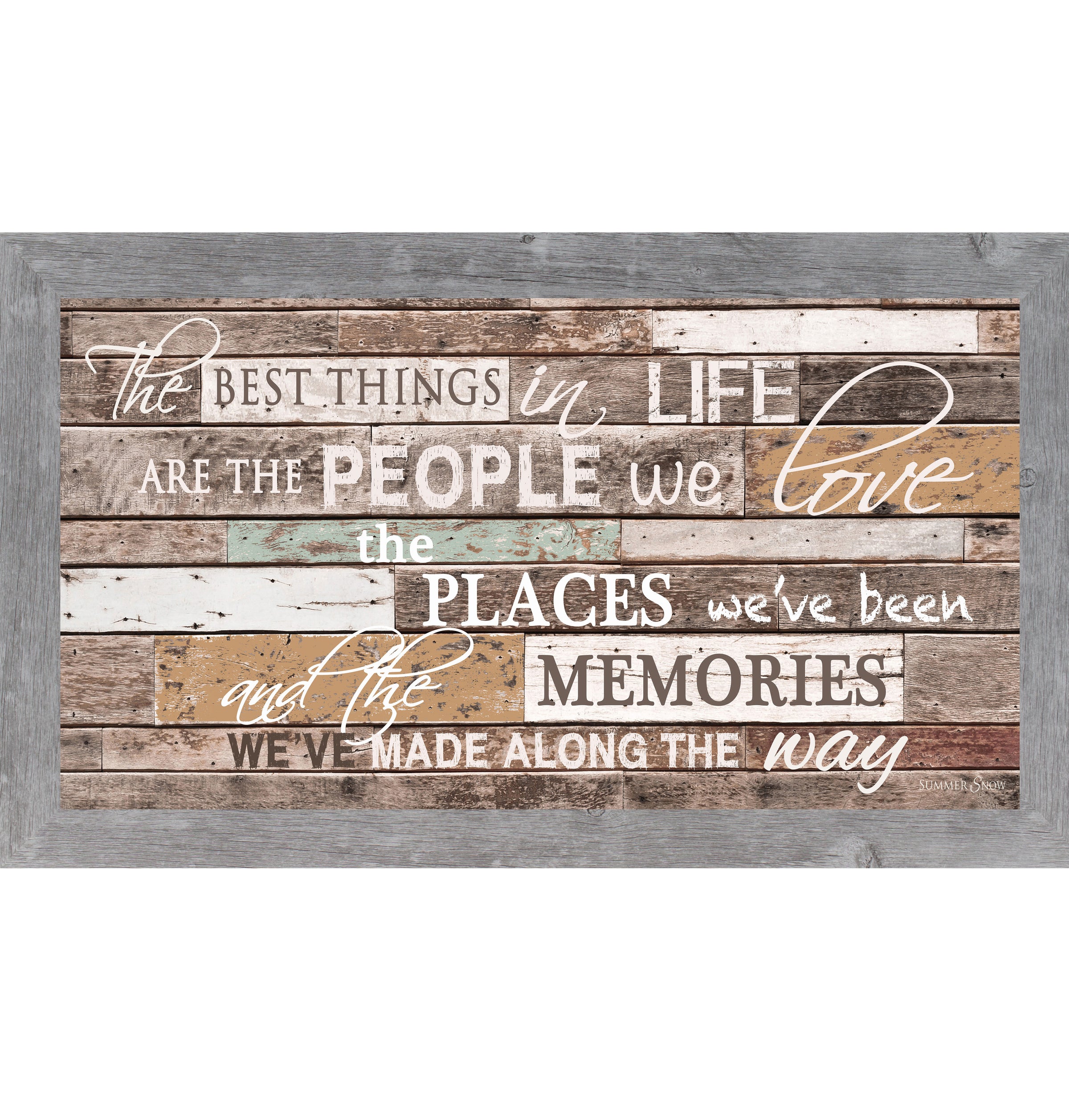 The Best Things in Life – Warm Neutral Framed Wall Art | Inspirational Quote Decor (SS1551)