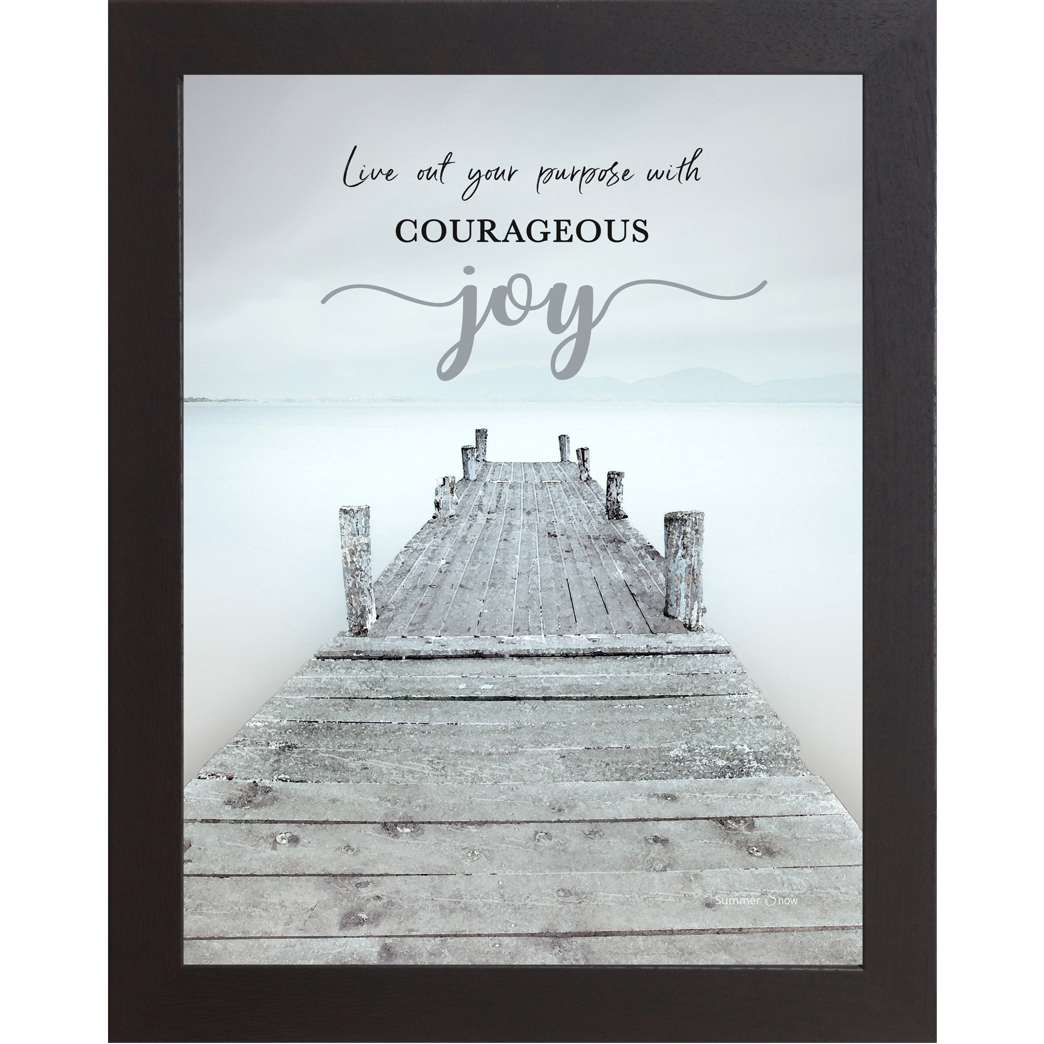 Live Out Your Purpose – Inspirational Framed Wall Art | Encouraging Lake & Pier Landscape Decor (SS238)
