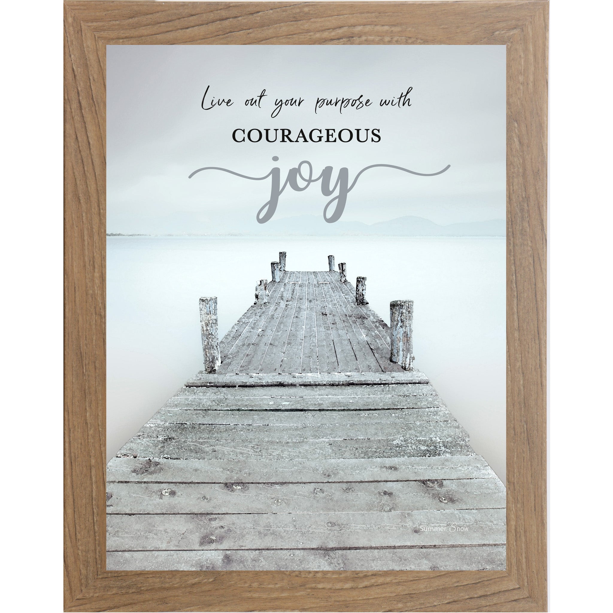 Live Out Your Purpose – Inspirational Framed Wall Art | Encouraging Lake & Pier Landscape Decor (SS238)