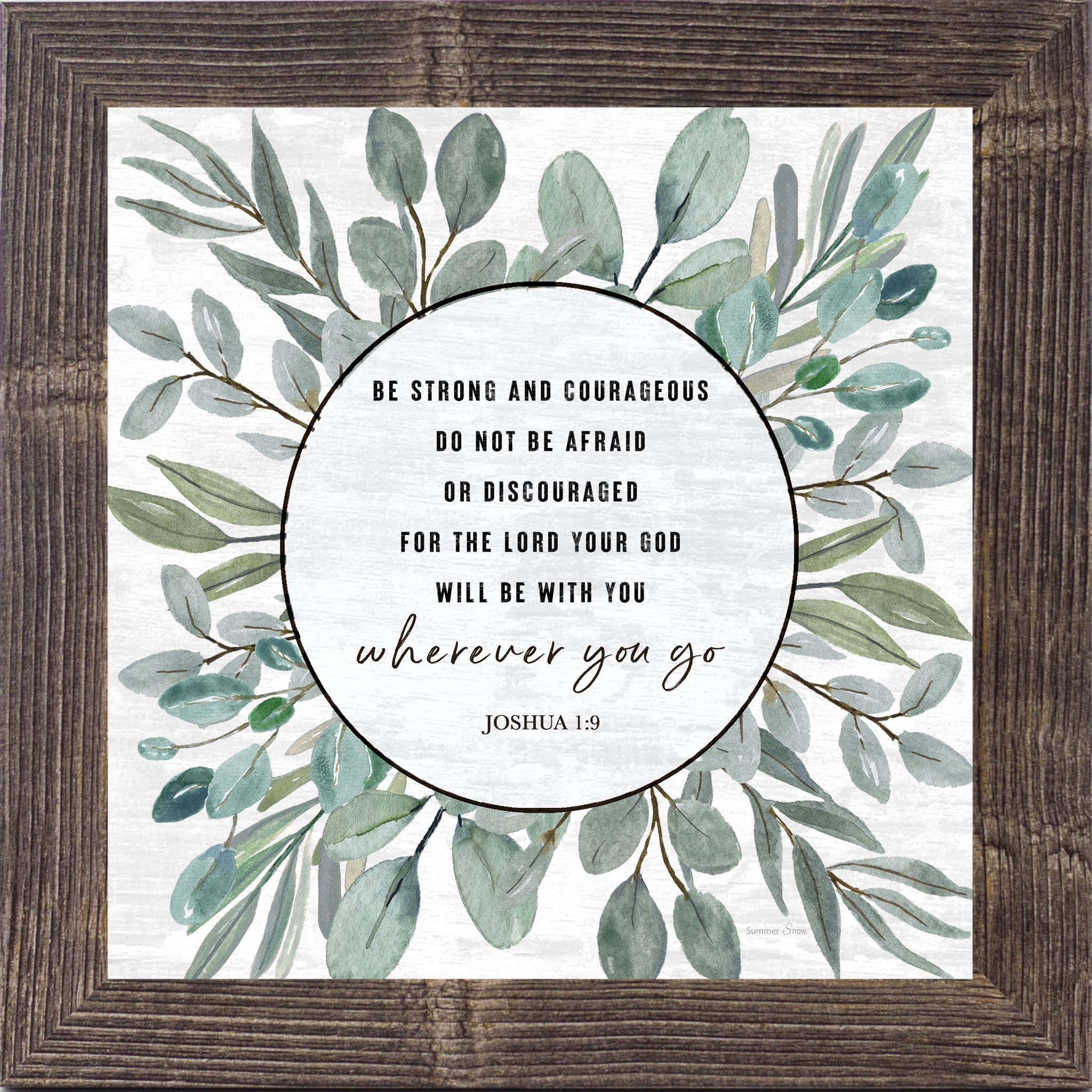 Be Strong and Courageous – Christian Scripture Framed Wall Art | SS902