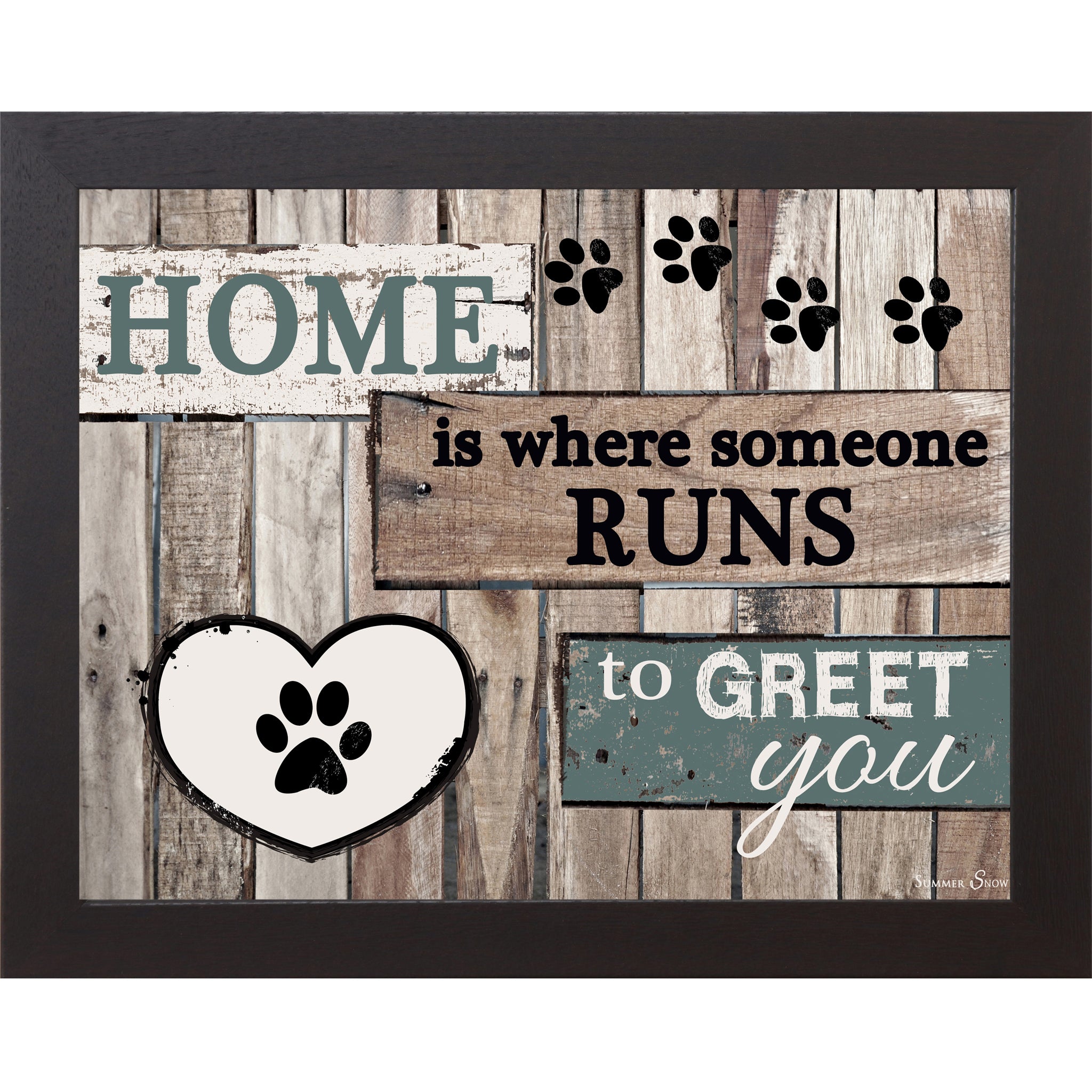 Home Is Where Someone Runs to Greet You – Dog Lover Framed Wall Art | Pet-Inspired Home Decor (SS9822)