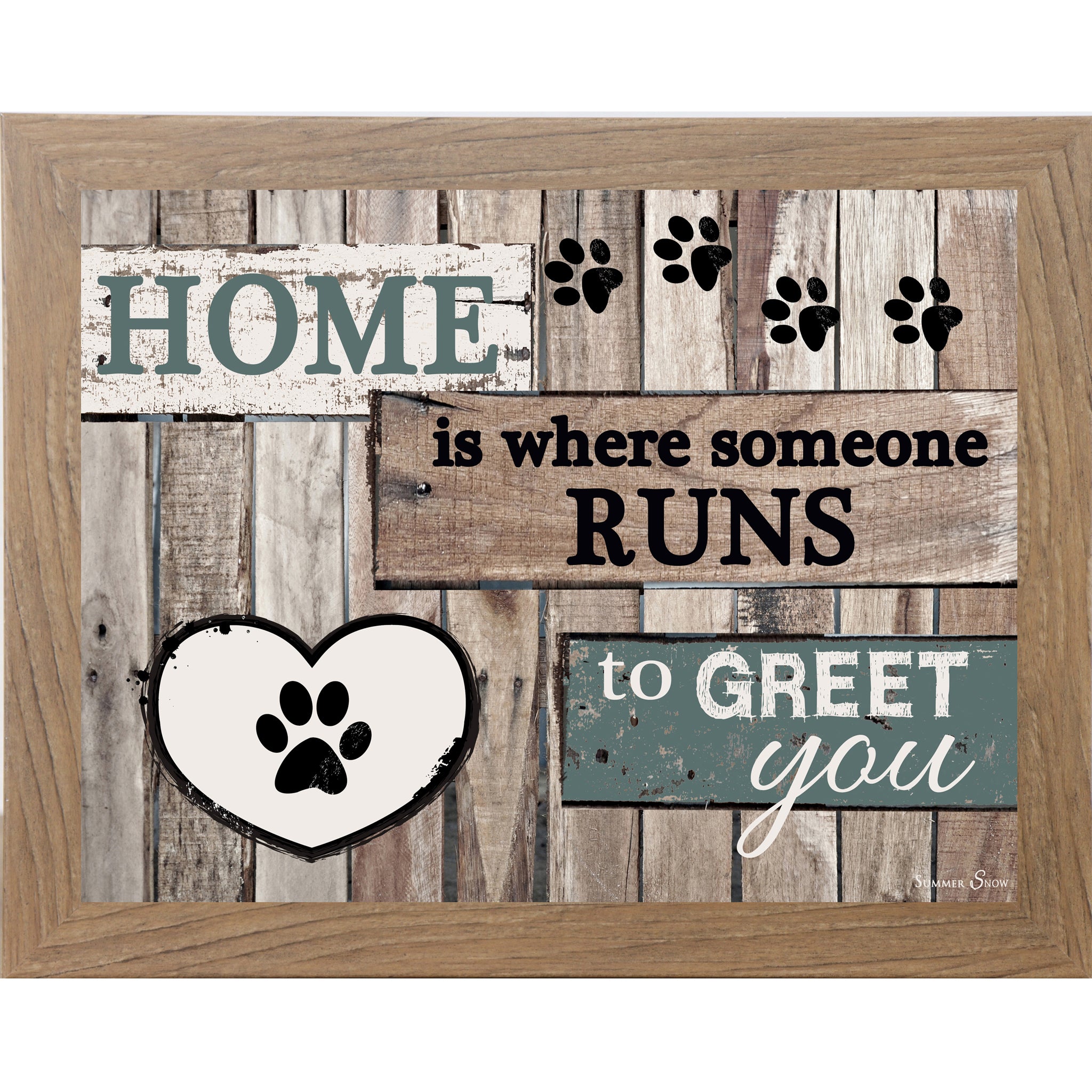 Home Is Where Someone Runs to Greet You – Dog Lover Framed Wall Art | Pet-Inspired Home Decor (SS9822)