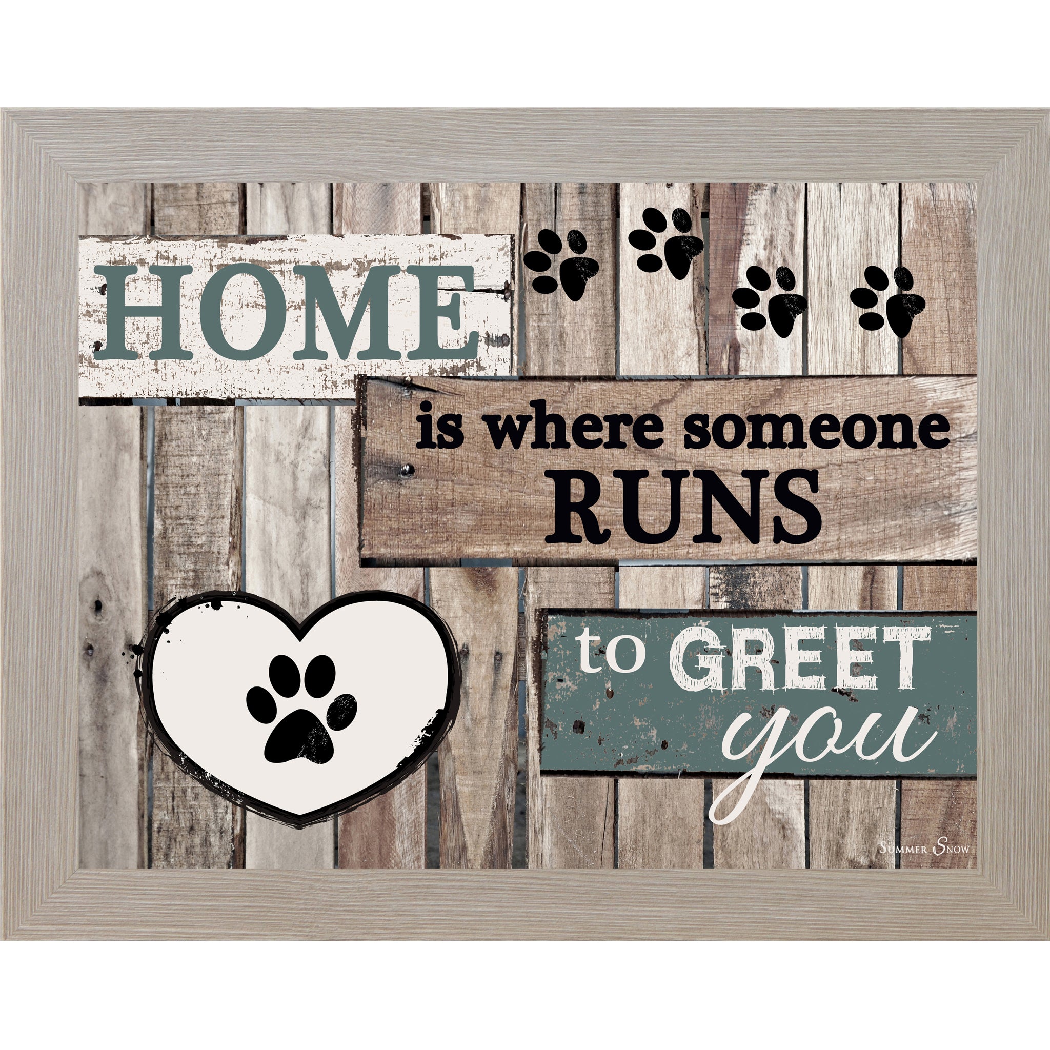 Home Is Where Someone Runs to Greet You – Dog Lover Framed Wall Art | Pet-Inspired Home Decor (SS9822)