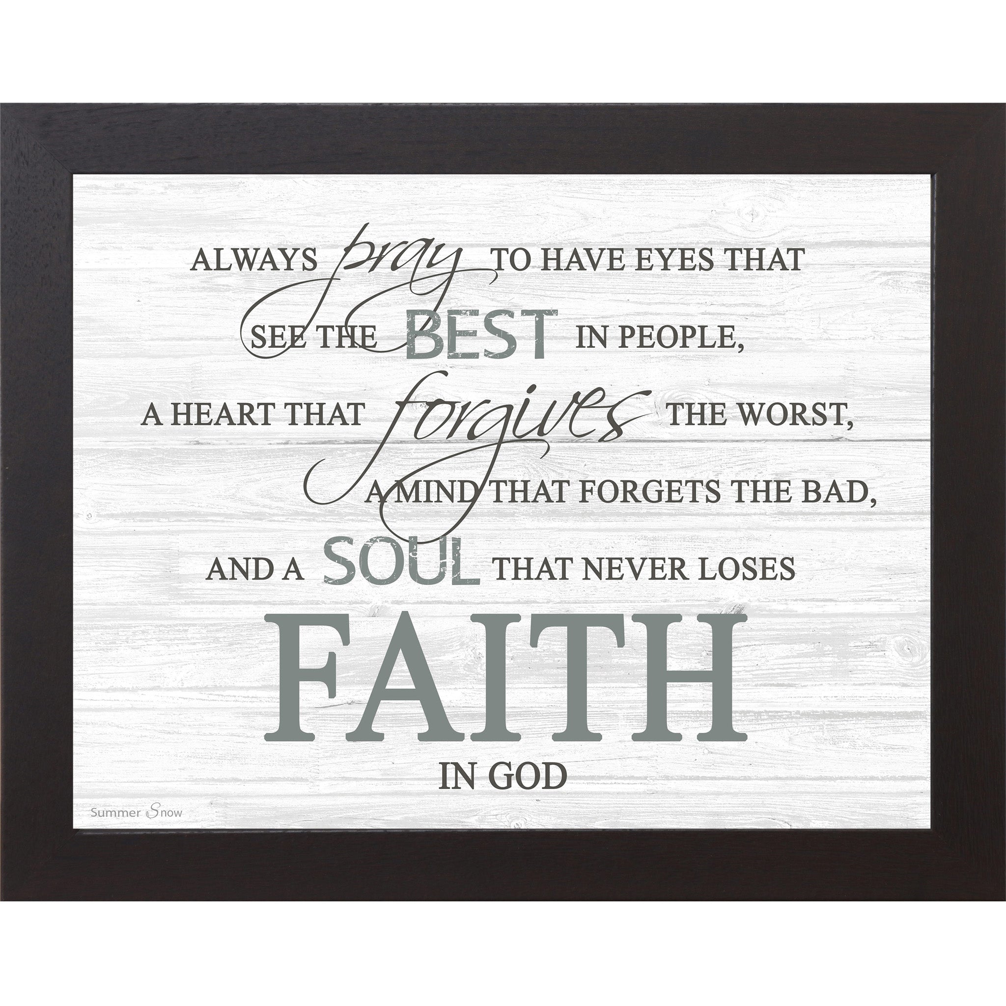 Faith in God – Inspirational Christian Framed Wall Art | Slatted Wood Scripture Decor (SSA131)