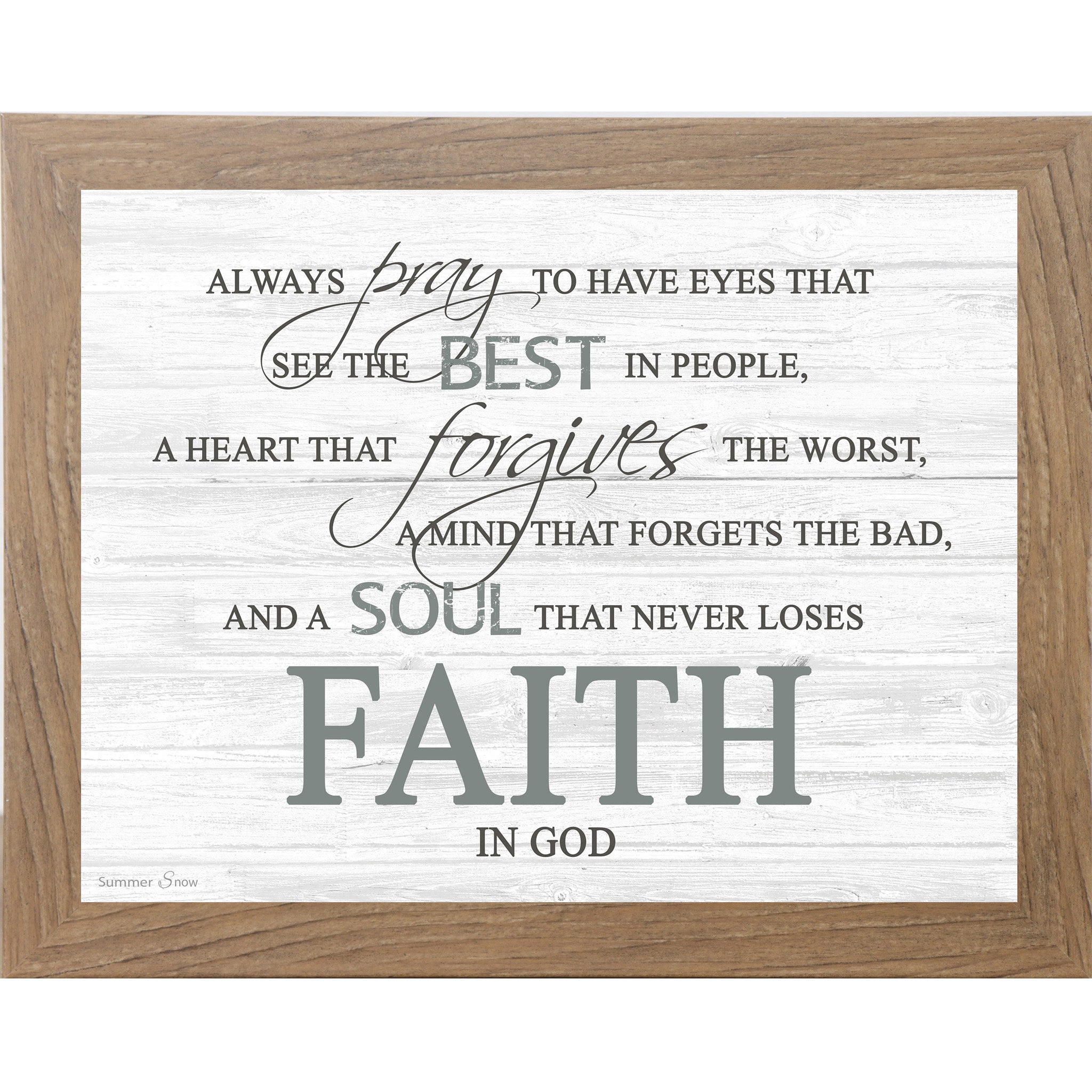 Faith in God – Inspirational Christian Framed Wall Art | Slatted Wood Scripture Decor (SSA131)