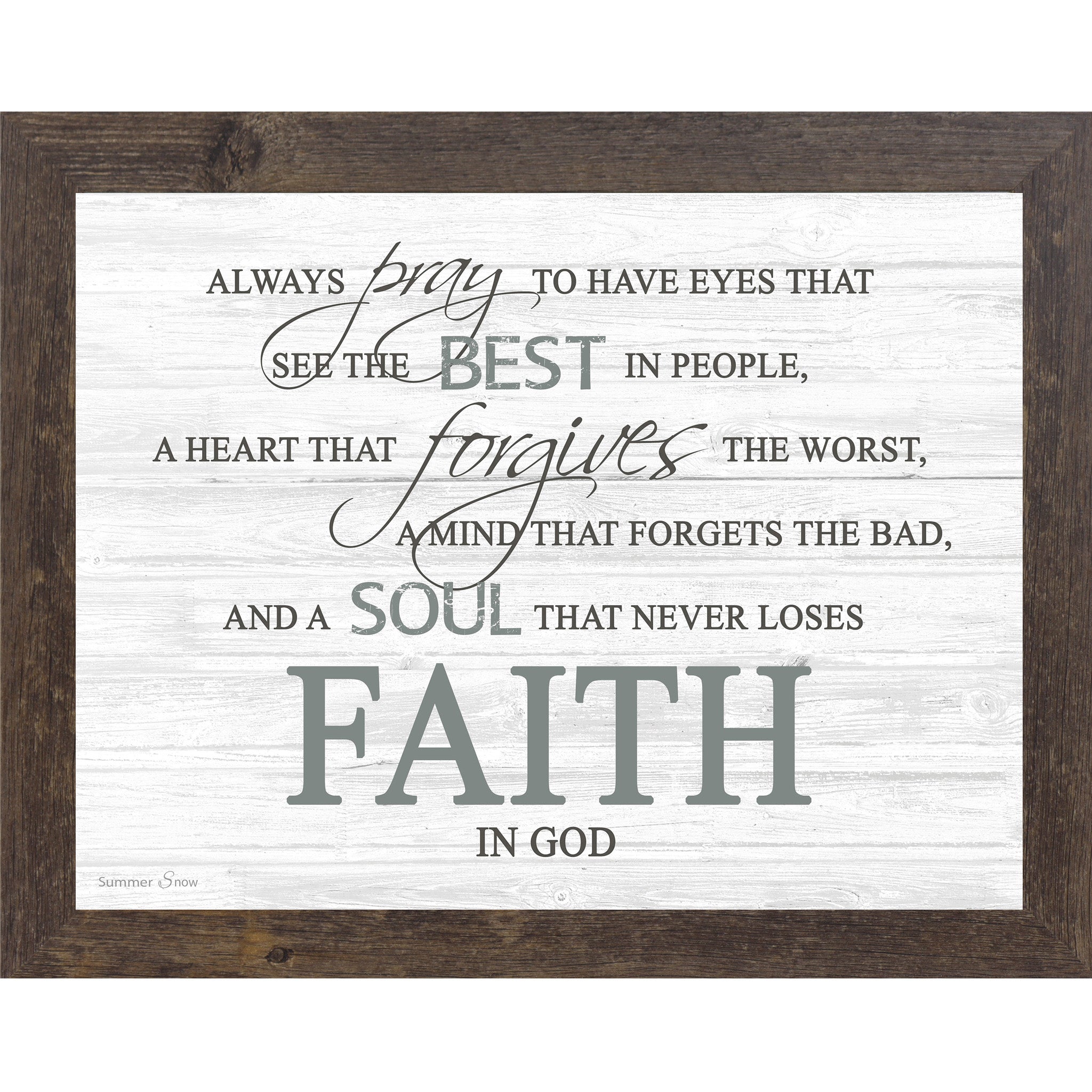Faith in God – Inspirational Christian Framed Wall Art | Slatted Wood Scripture Decor (SSA131)