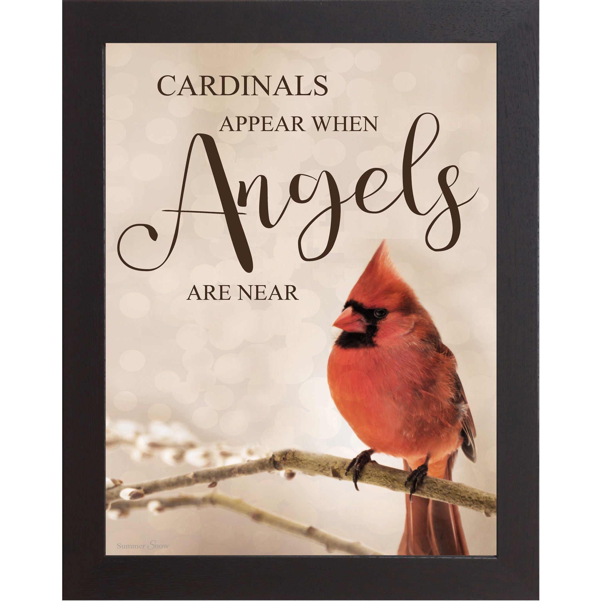 Cardinals Appear When Angels Are Near – Cardinal Sympathy Framed Wall Art | Remembrance Decor (SSA136)