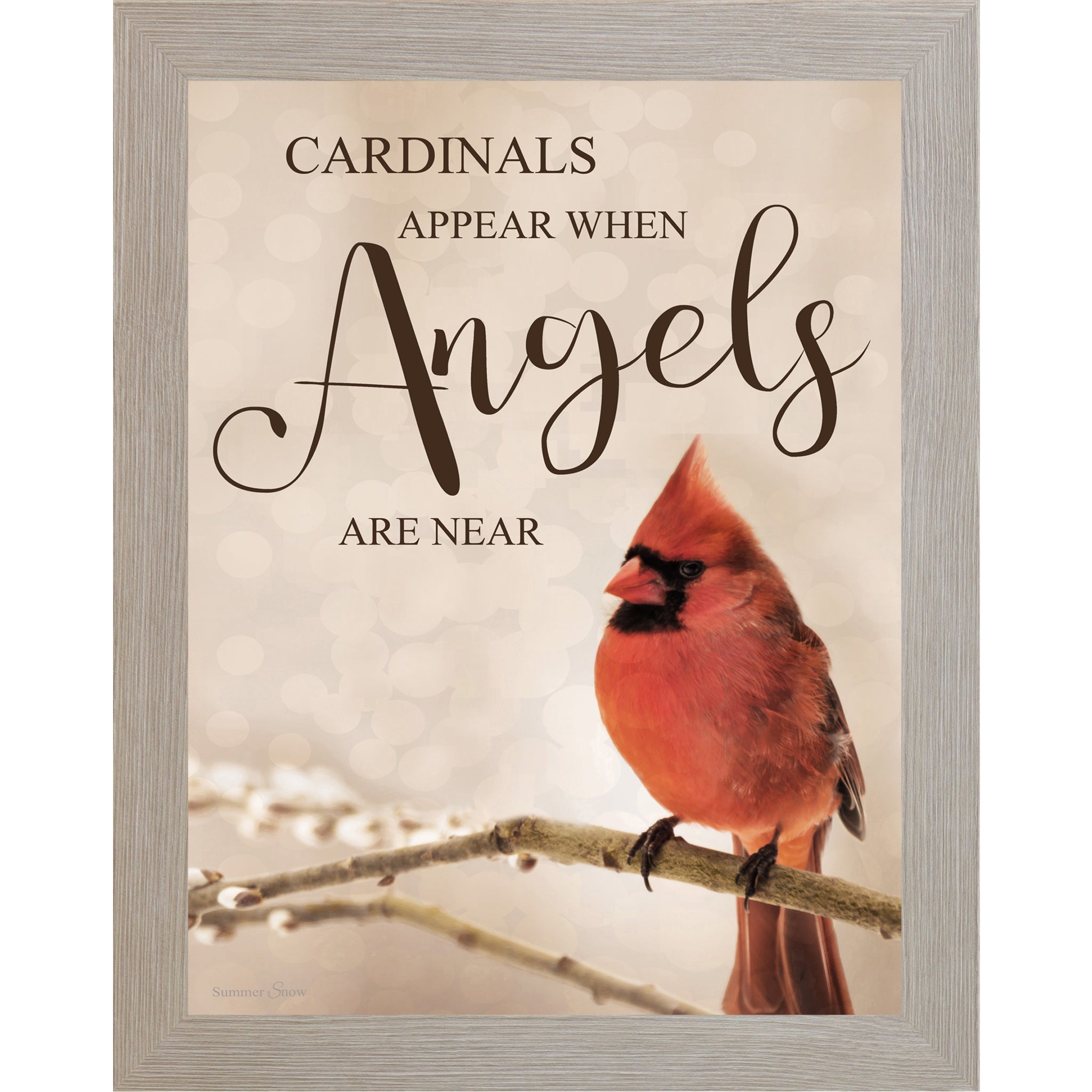 Cardinals Appear When Angels Are Near – Cardinal Sympathy Framed Wall Art | Remembrance Decor (SSA136)